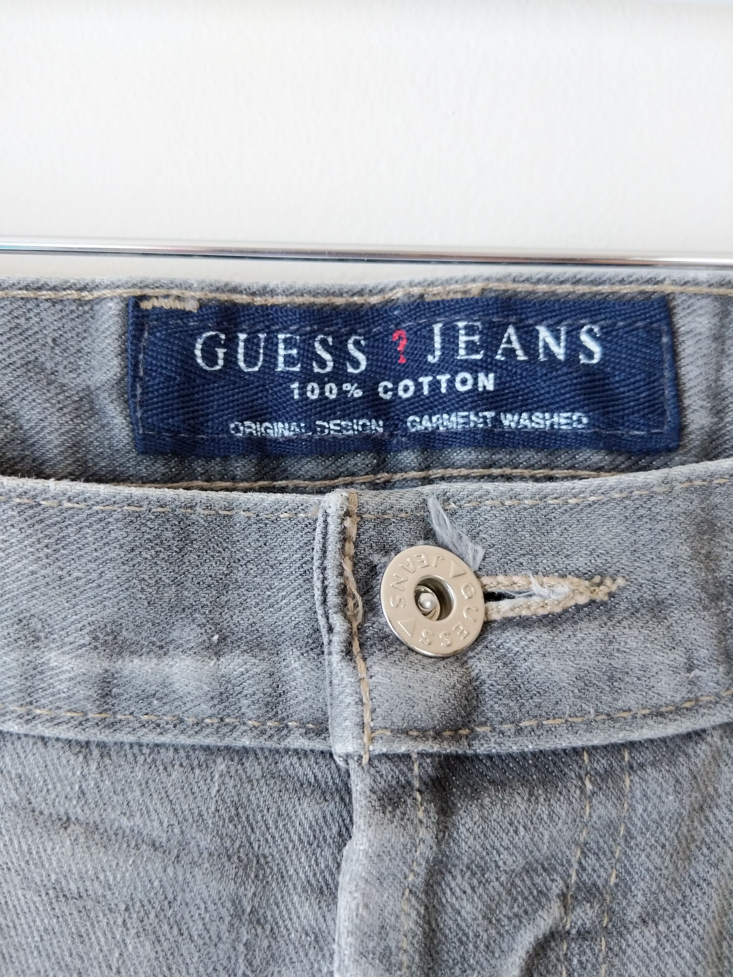 Vintage Vintage 90s Guess Grey Overdyed Distressed Jeans Triangle Size US 36 / EU 52 - 9 Thumbnail