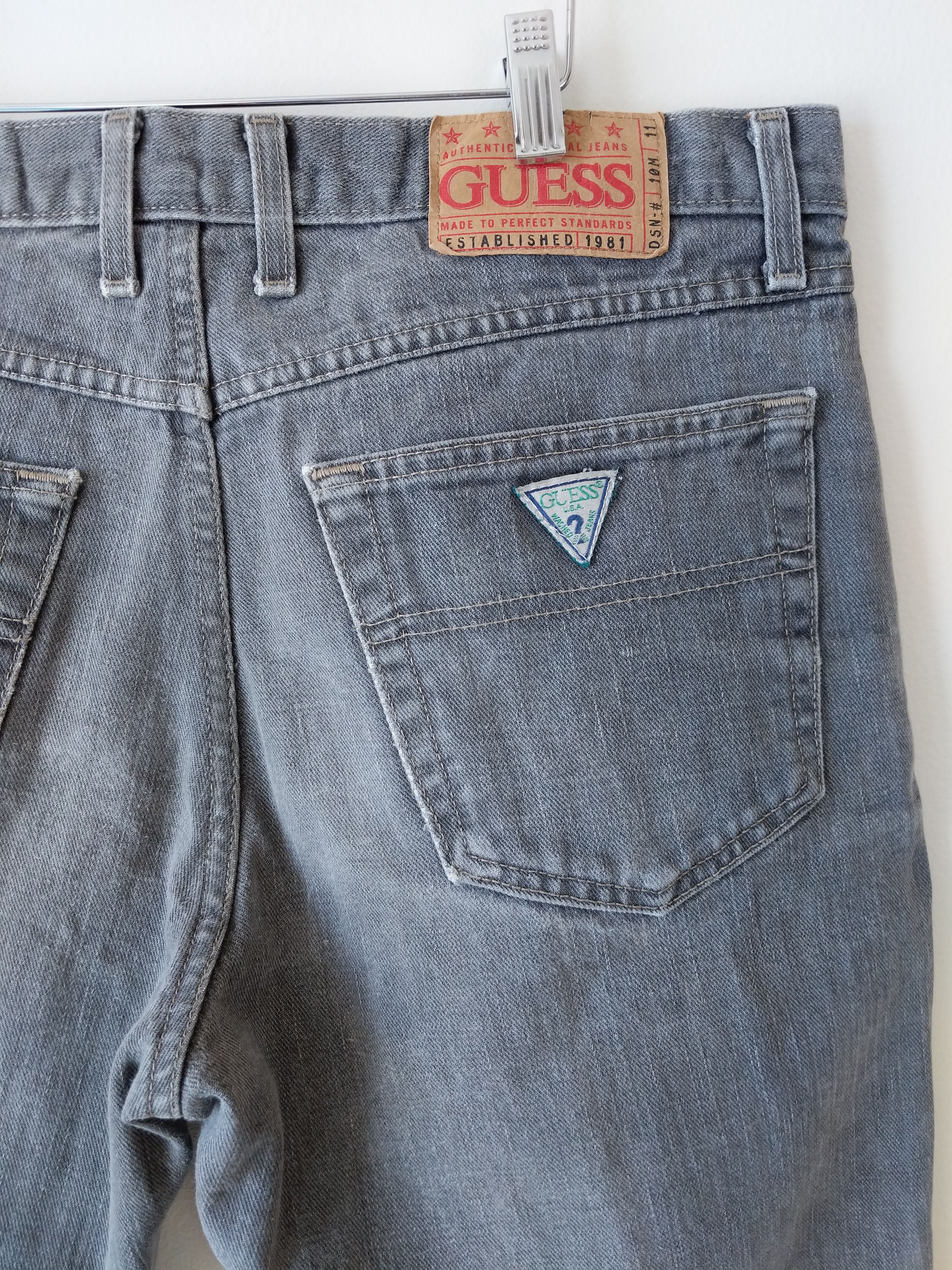 Vintage Vintage 90s Guess Grey Overdyed Distressed Jeans Triangle Size US 36 / EU 52 - 4 Thumbnail