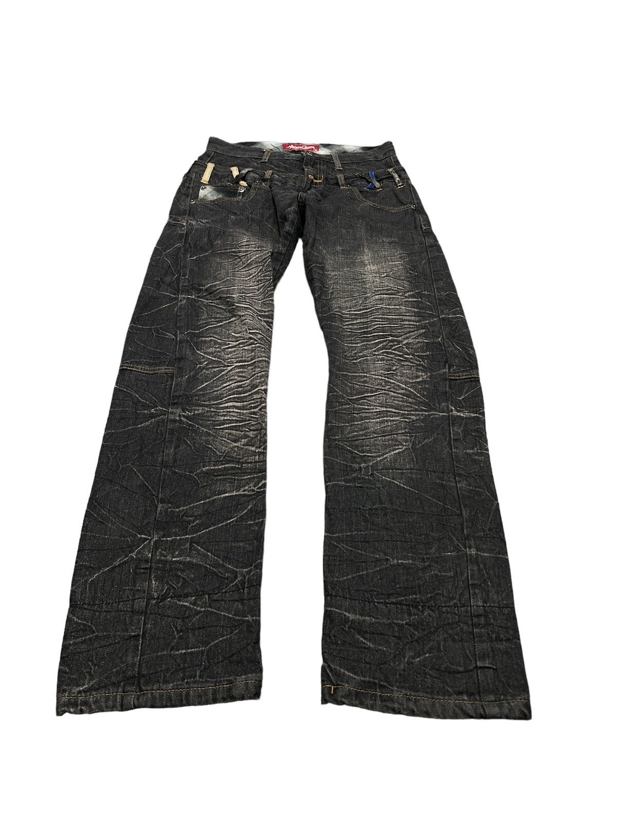 Japanese Brand × Vintage DOUBLE WAIST‼️NYLAUS DISTRESSED DENIM PANT Size US 28 / EU 44 - 2 Thumbnail