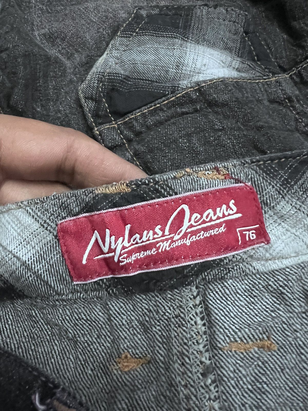 Japanese Brand × Vintage DOUBLE WAIST‼️NYLAUS DISTRESSED DENIM PANT Size US 28 / EU 44 - 7 Thumbnail