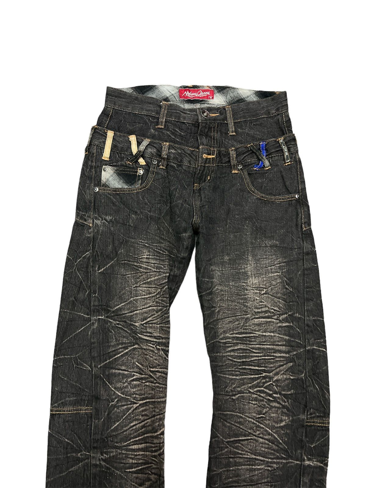 Japanese Brand × Vintage DOUBLE WAIST‼️NYLAUS DISTRESSED DENIM PANT Size US 28 / EU 44 - 3 Thumbnail