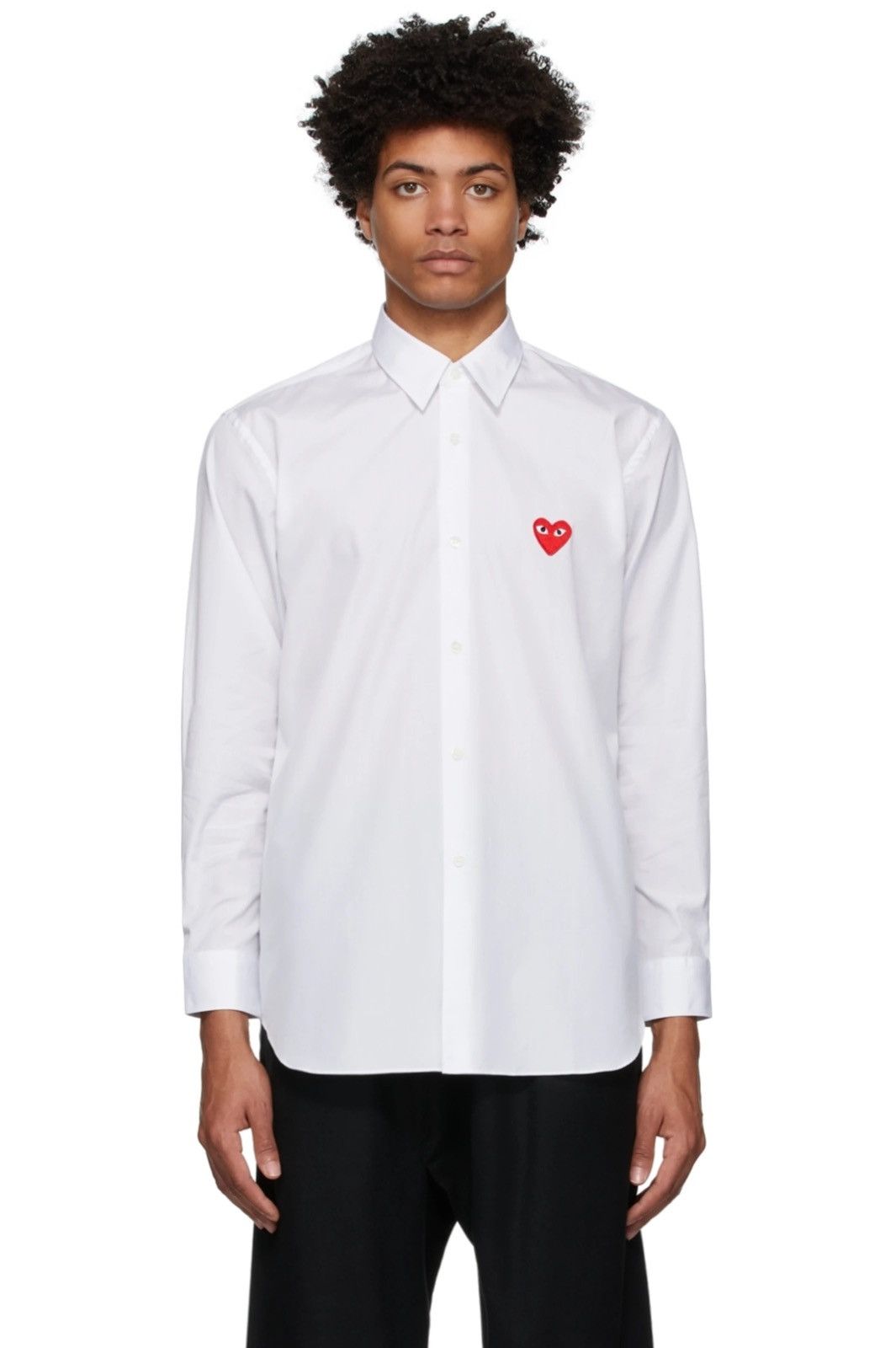 image of Comme Des Garcons x Comme Des Garcons Play Comme Des Garçons Play Embroidered Logo Shirt in White (