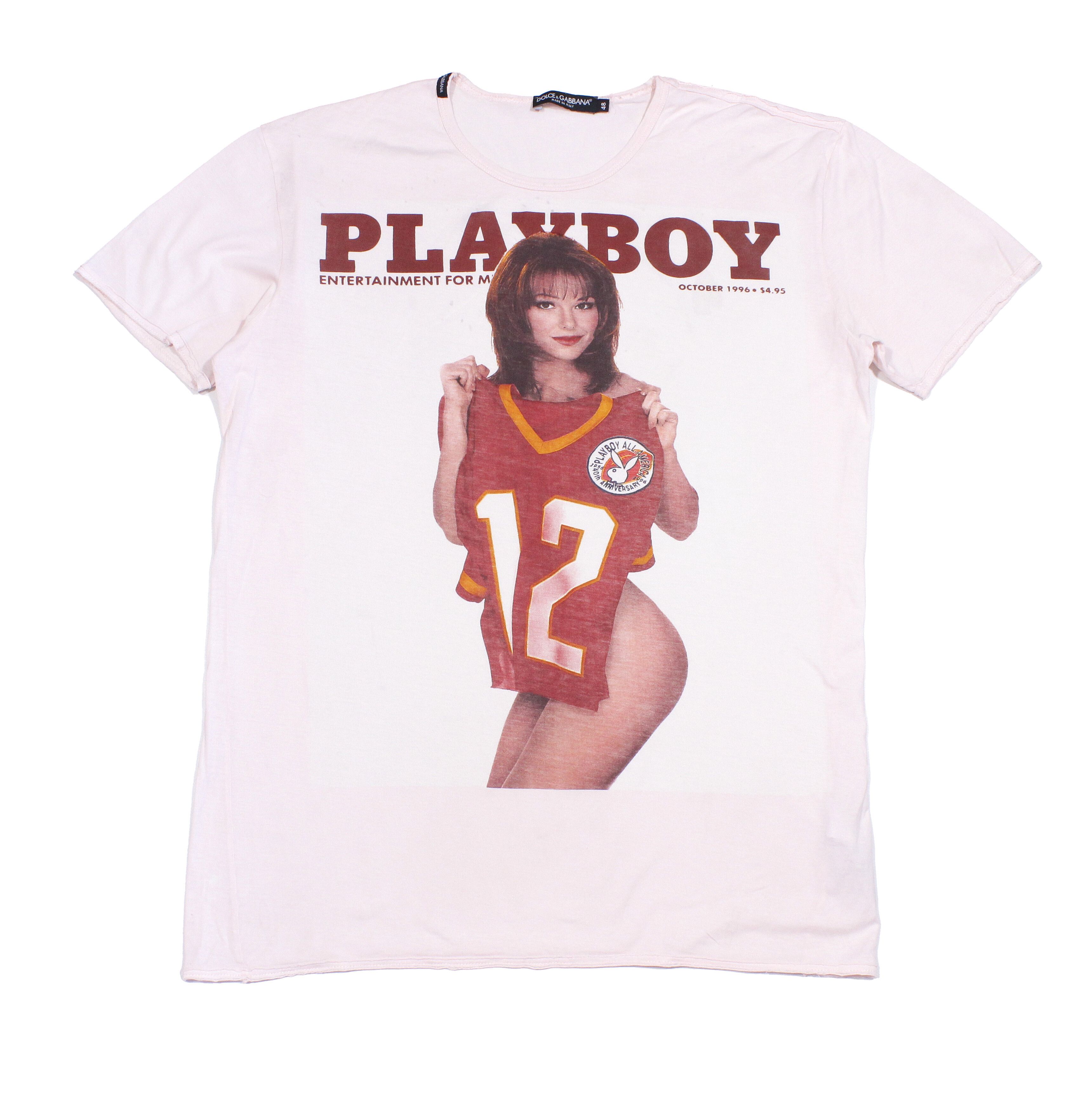Pre-owned Dolce & Gabbana Playboy Big Logo T-shirt In Pink