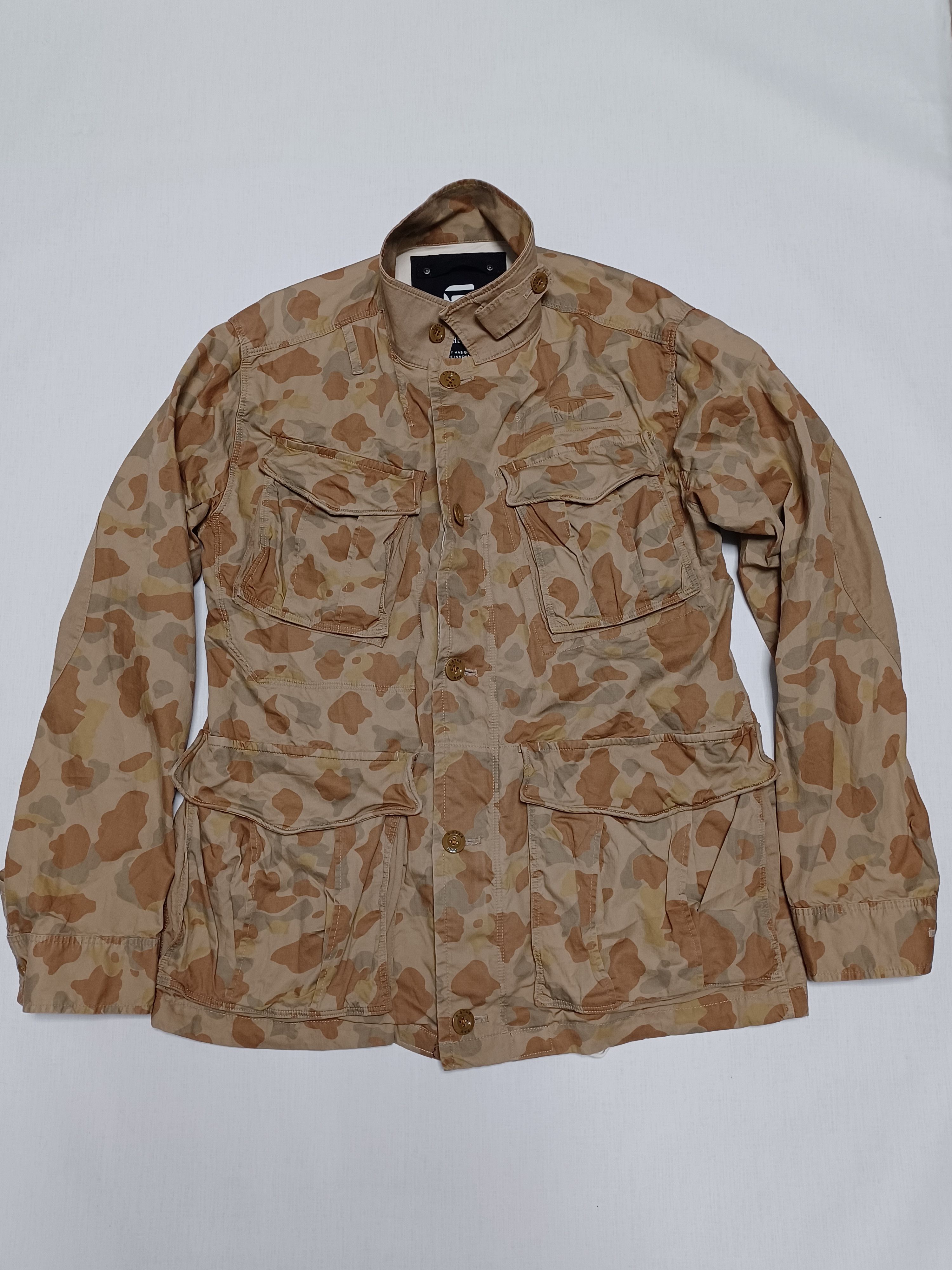 G star raw yellow camo multipocket cargo avant garde jacket