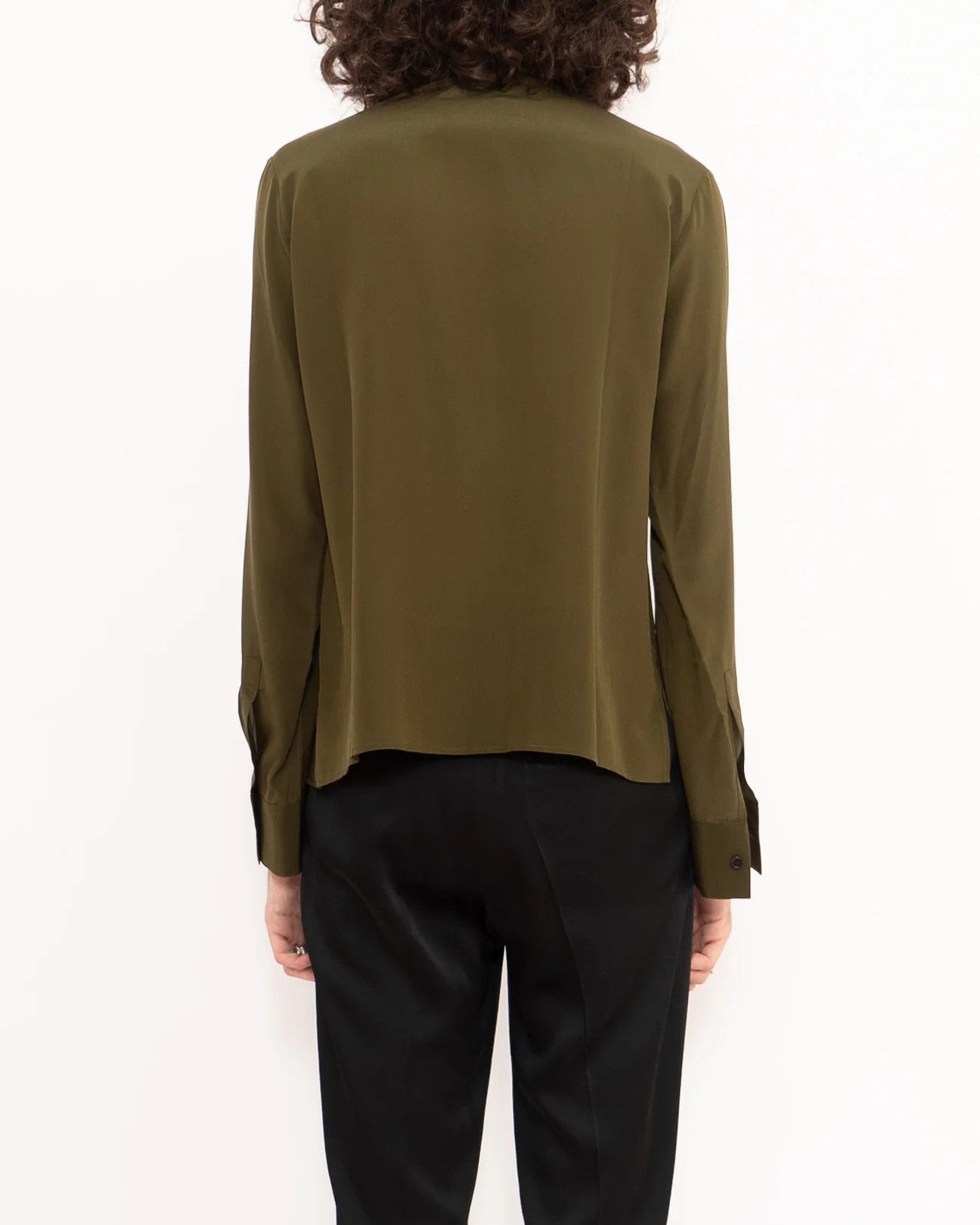 Haider Ackermann FW20 Sophora Khaki Ruffle Shirt Sample Size US S / EU 44-46 / 1 - 4 Thumbnail