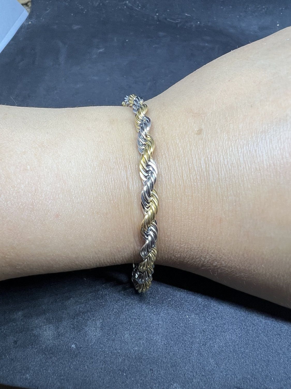Jewelry Gold and Silver Twist Chains Bracelet Size ONE SIZE - 4 Thumbnail