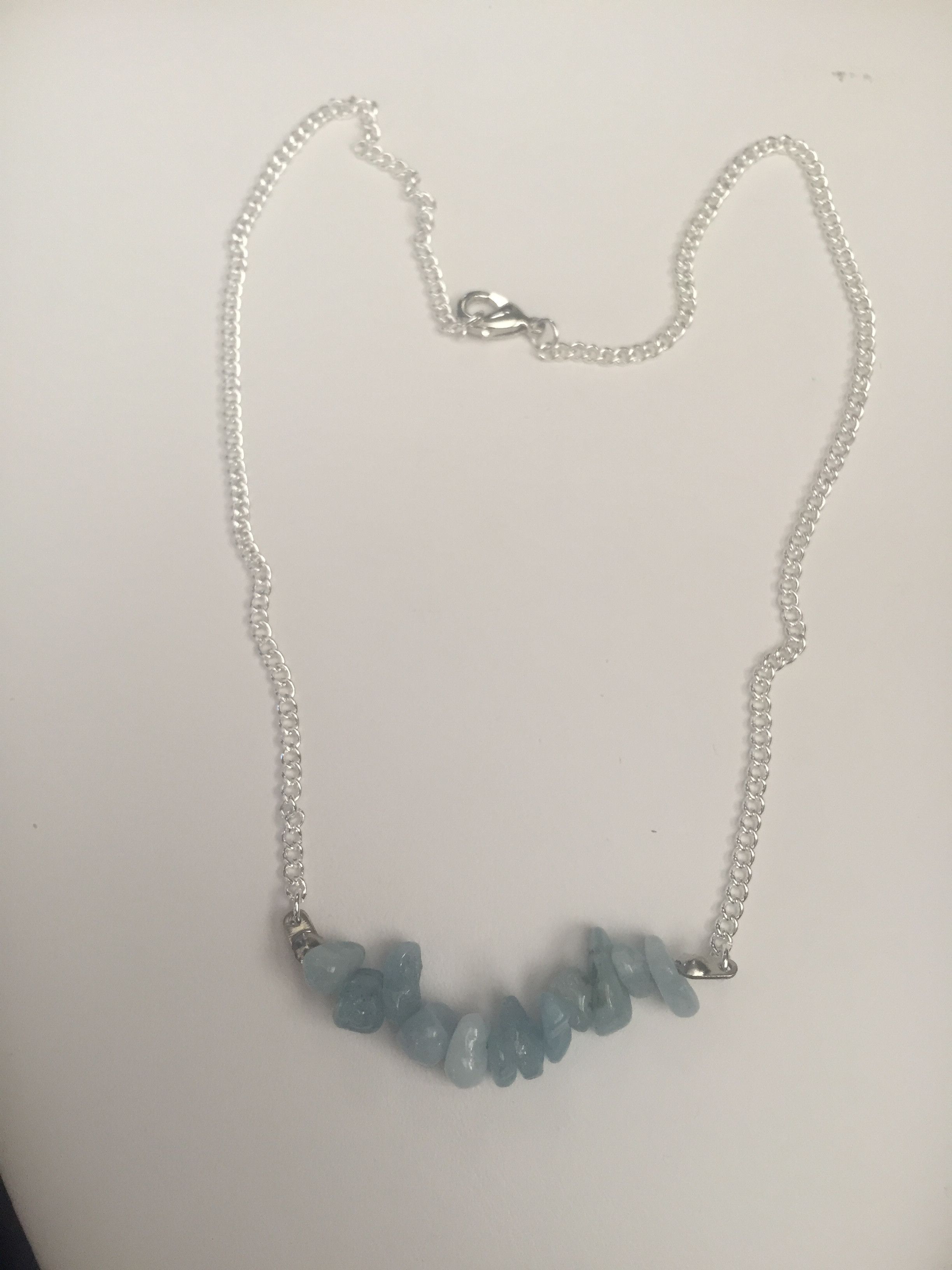Jewelry Aquamarine Crystal Chain Necklace Size ONE SIZE - 1 Thumbnail