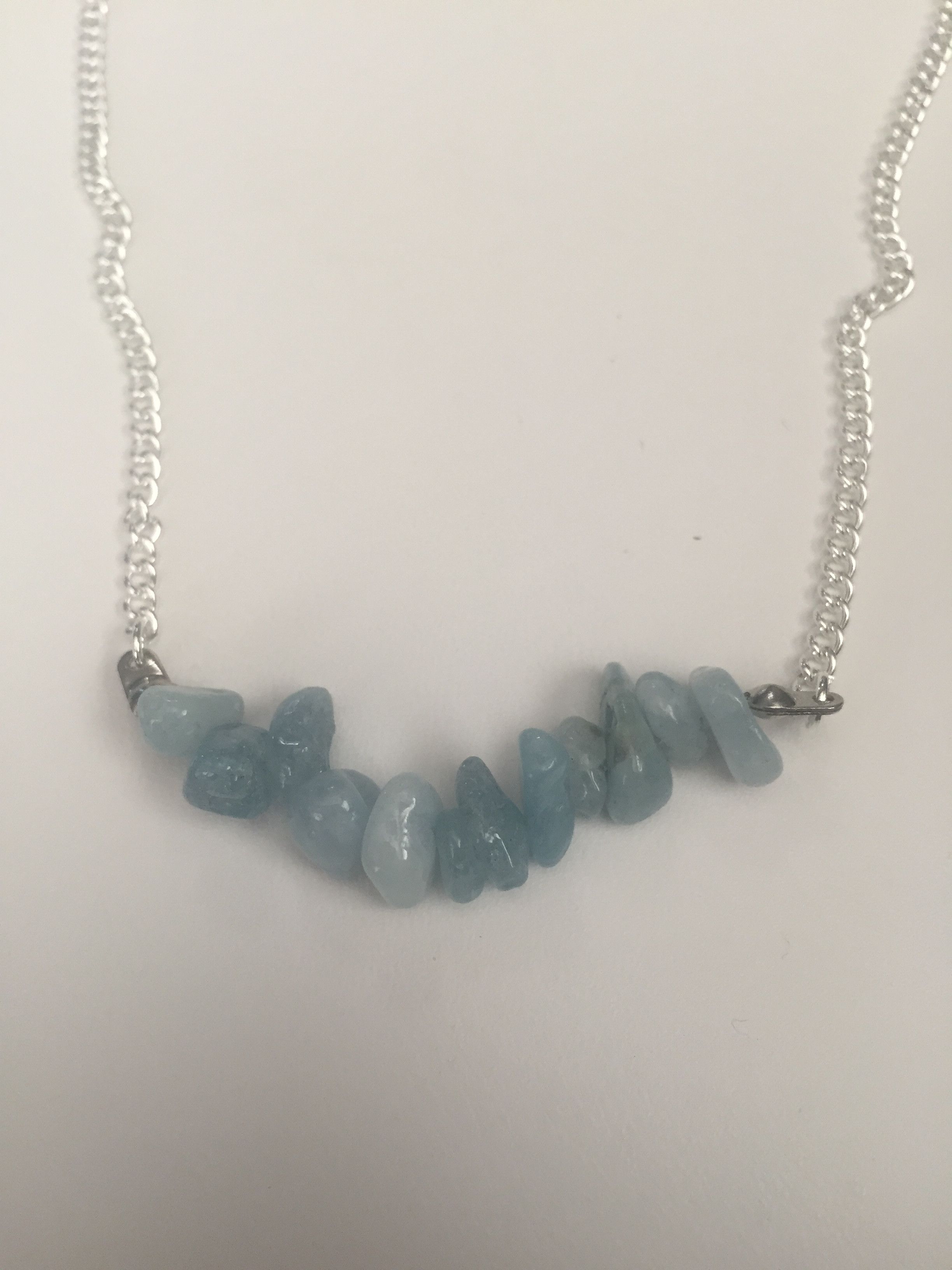 Jewelry Aquamarine Crystal Chain Necklace Size ONE SIZE - 3 Thumbnail