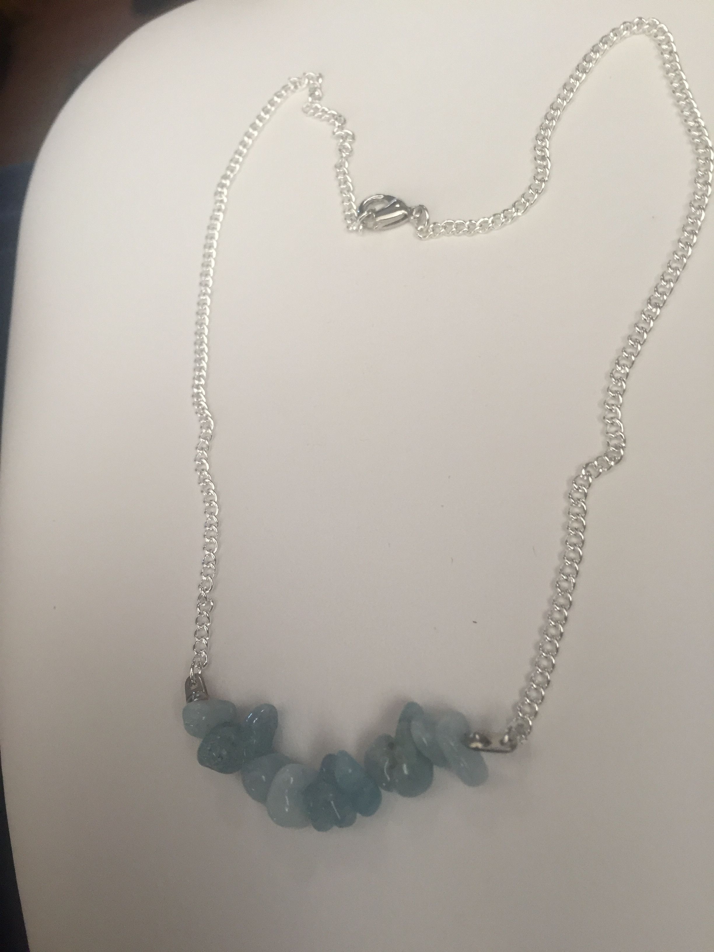 Jewelry Aquamarine Crystal Chain Necklace Size ONE SIZE - 2 Thumbnail