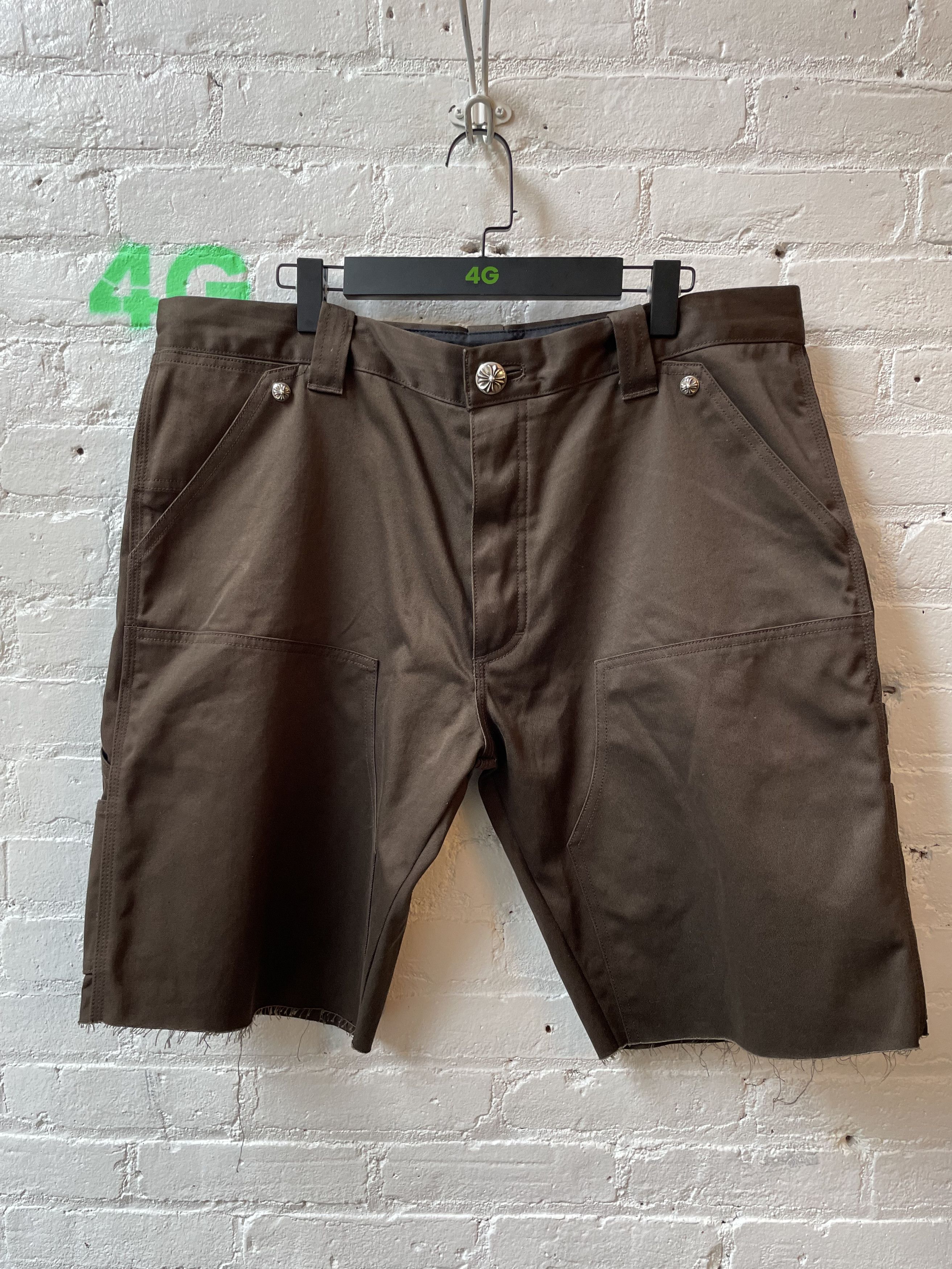 Chrome Hearts BROWN DOUBLE KNEE CARPENTER SHORTS Size US 36 / EU 52 - 2 Thumbnail