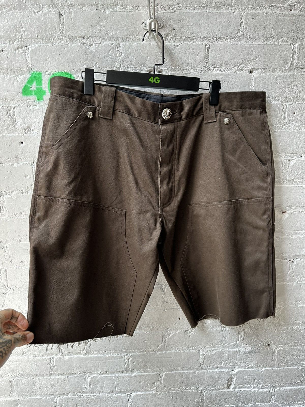 Chrome Hearts BROWN DOUBLE KNEE CARPENTER SHORTS Size US 36 / EU 52 - 1 Thumbnail
