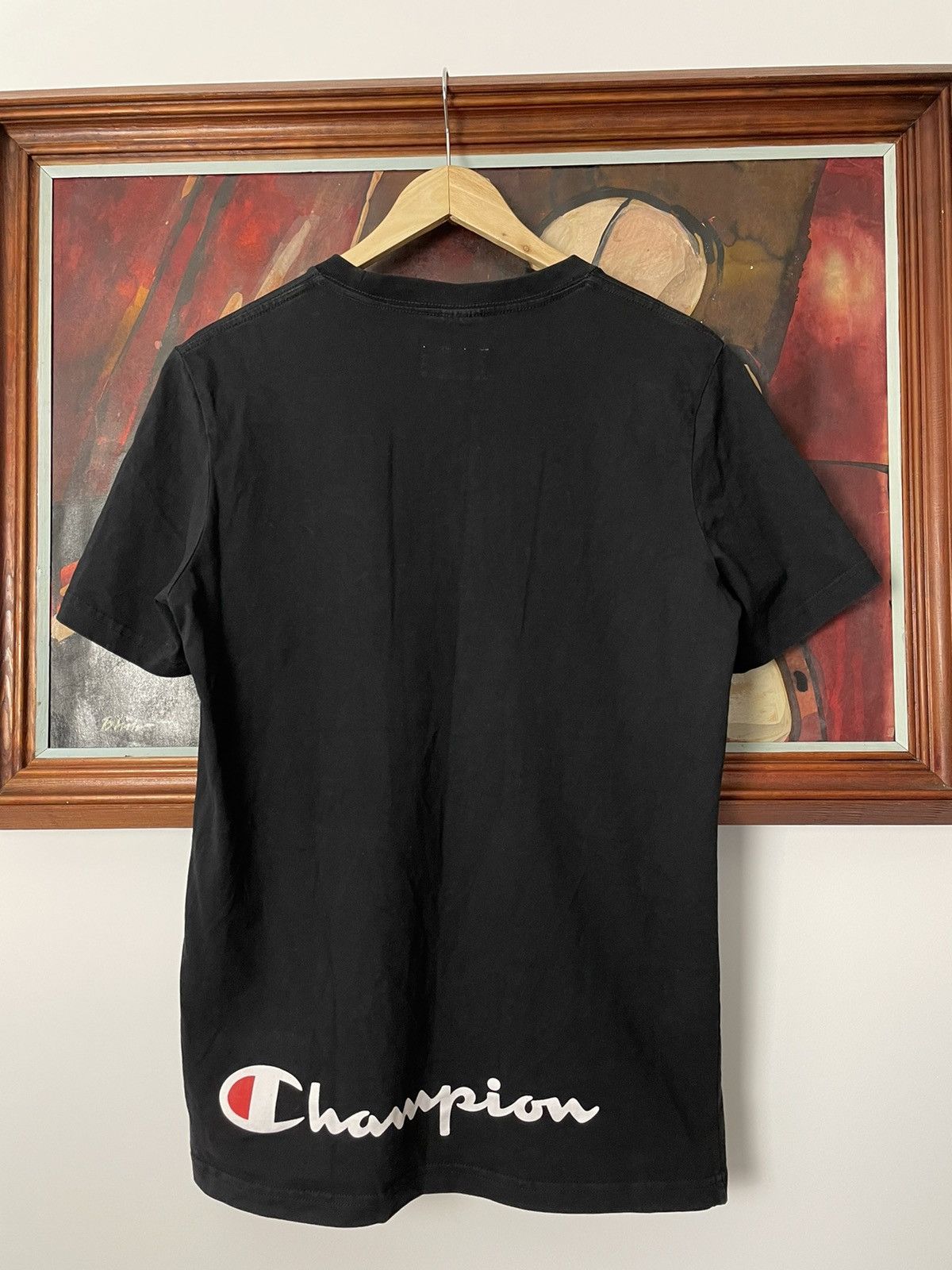 Bape × Champion Bape x Champion Rare Streetwear Hype Tee Navy Collaboration Size US S / EU 44-46 / 1 - 2 Thumbnail