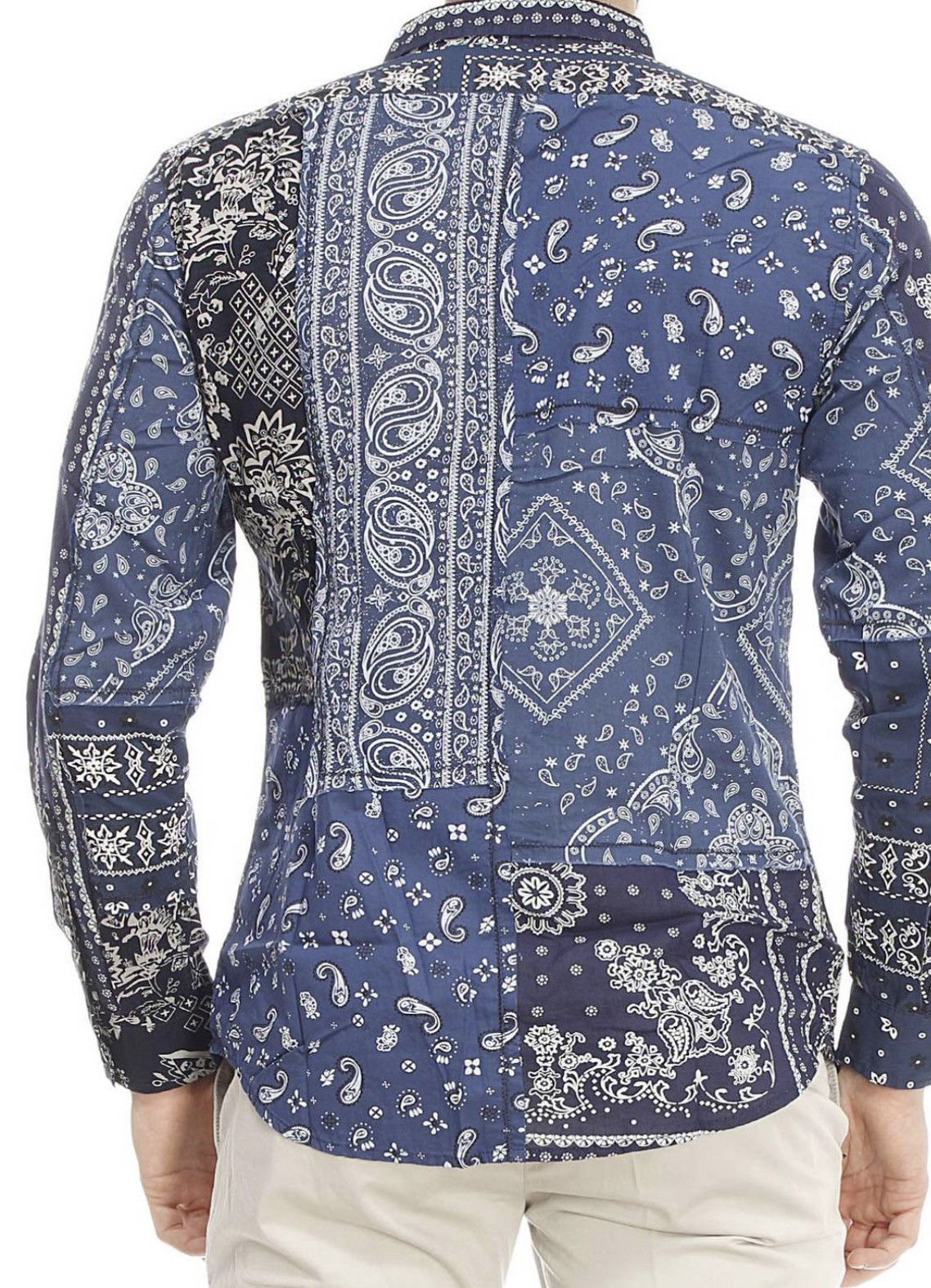 Diesel Diesel patchwork bandana print avant garde shirt Size US L / EU 52-54 / 3 - 3 Thumbnail