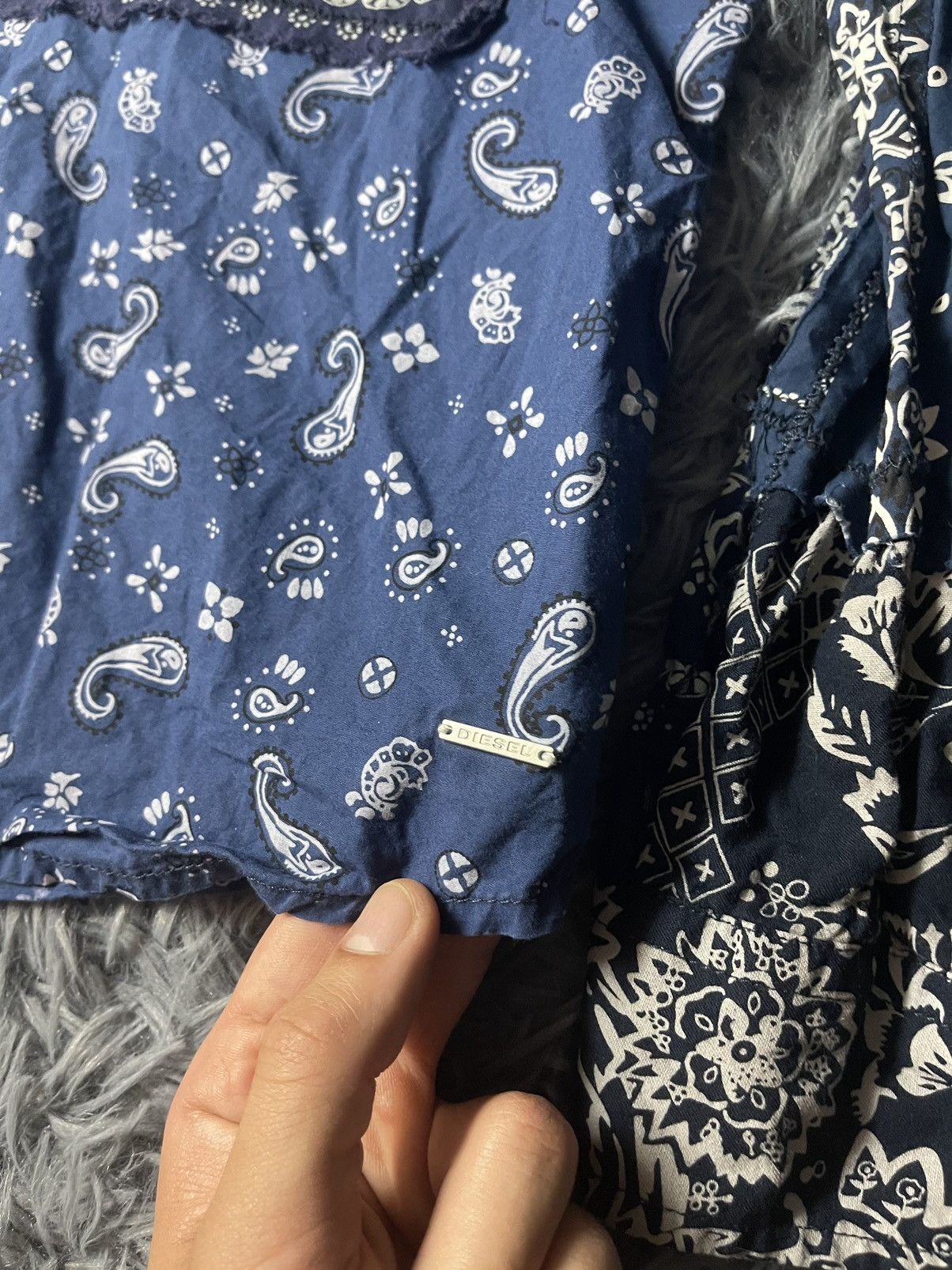 Diesel Diesel patchwork bandana print avant garde shirt Size US L / EU 52-54 / 3 - 9 Thumbnail