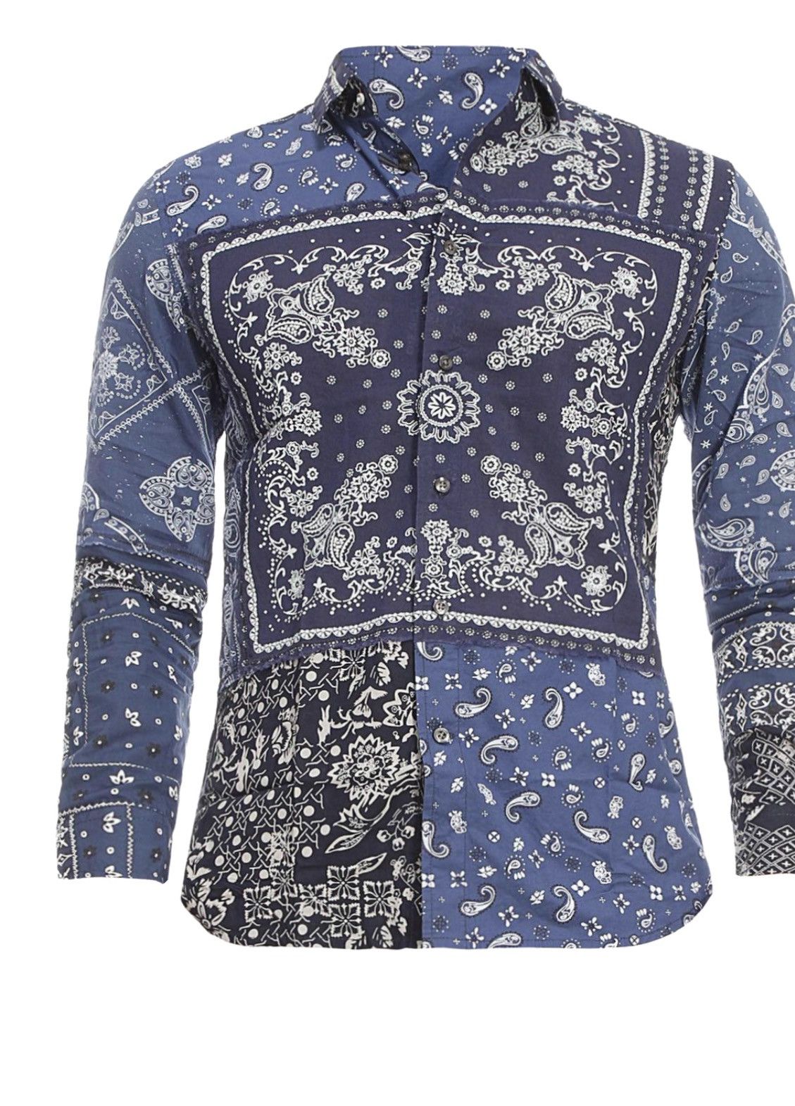 Diesel Diesel patchwork bandana print avant garde shirt Size US L / EU 52-54 / 3 - 4 Thumbnail