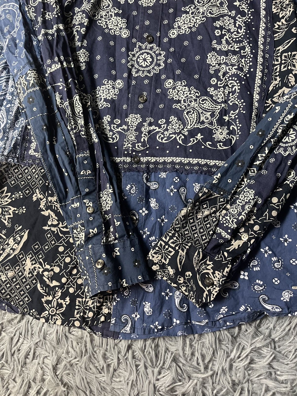 Diesel Diesel patchwork bandana print avant garde shirt Size US L / EU 52-54 / 3 - 10 Thumbnail