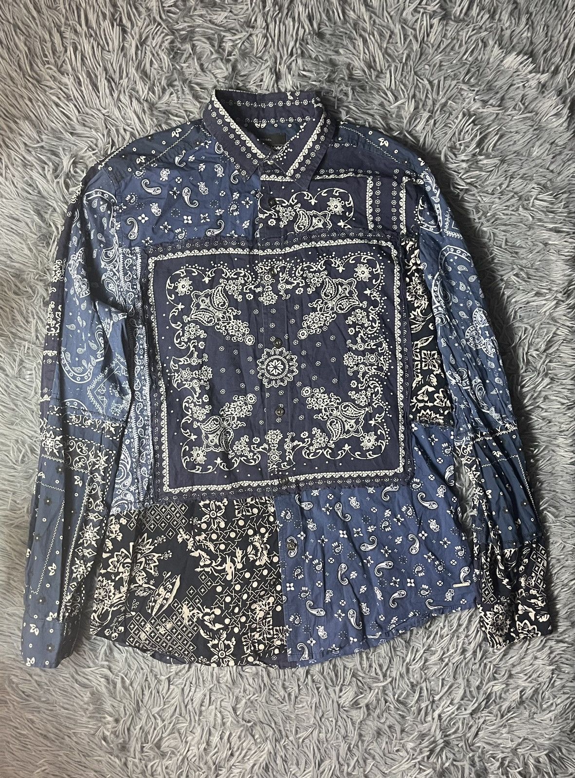 Diesel Diesel patchwork bandana print avant garde shirt Size US L / EU 52-54 / 3 - 1 Thumbnail