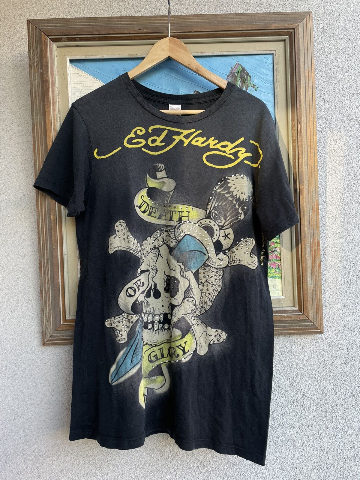 Christian Audigier Ed Hardy By Christian Audigier Vintage Y2k Skull Tattoo Tee Size US M / EU 48-50 / 2 - 1 Thumbnail