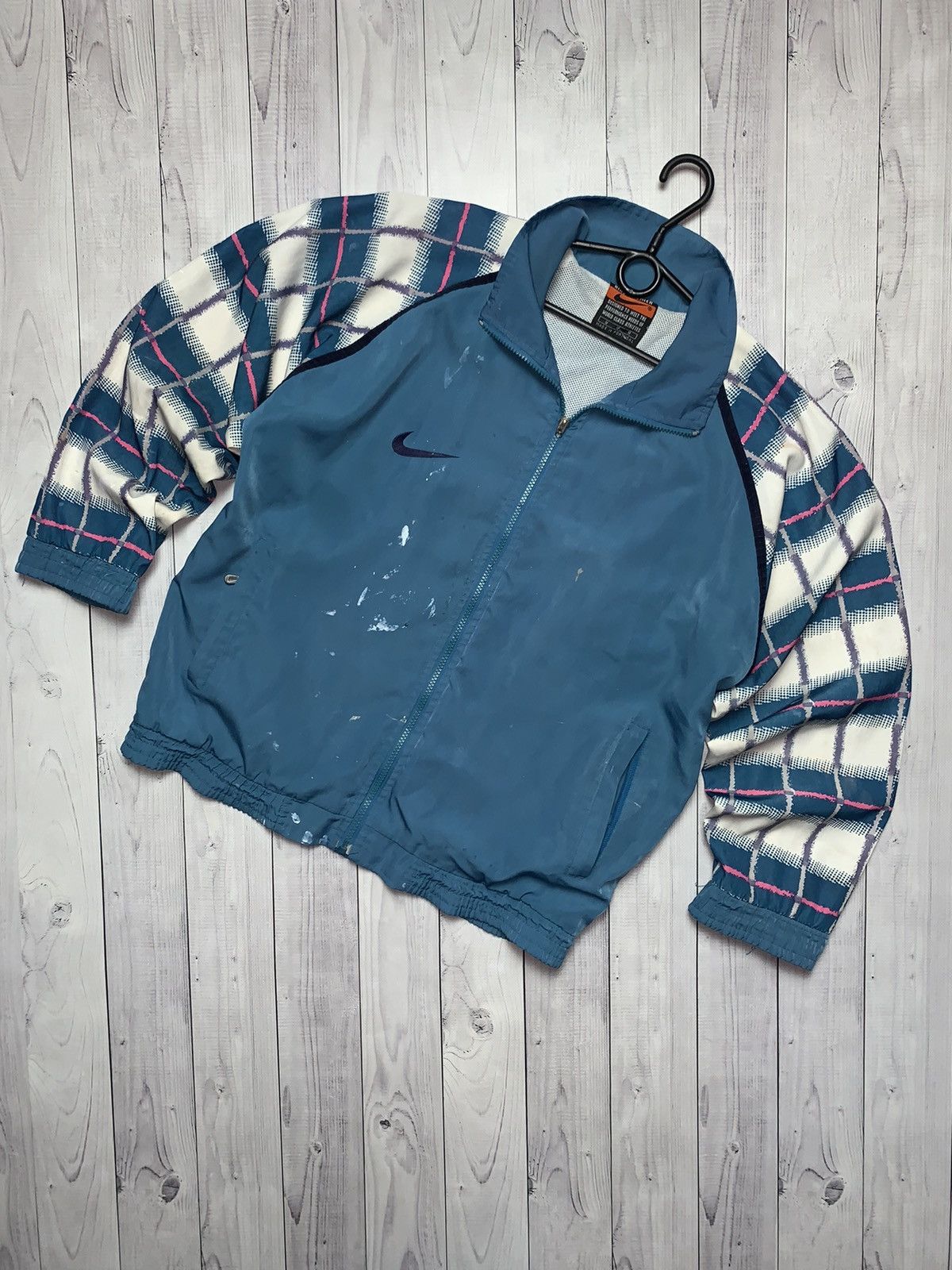 Vintage Nike track jacket big swoosh multicolor size S
