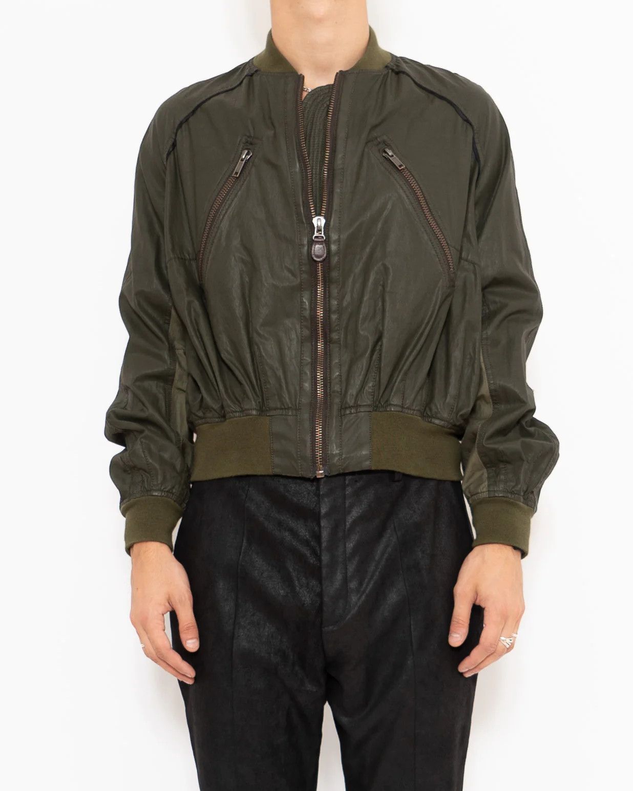 Haider Ackermann SS19 Venice Khaki Bomber Jacket Sample Size US S / EU 44-46 / 1 - 1 Thumbnail