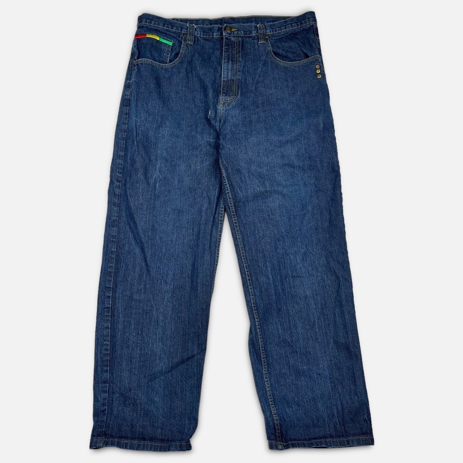 Vintage Vtg Y2K Akcess Baggy Jeans 42x31.5 Embroidered Skate Grunge Size US 42 / EU 58 - 3 Thumbnail
