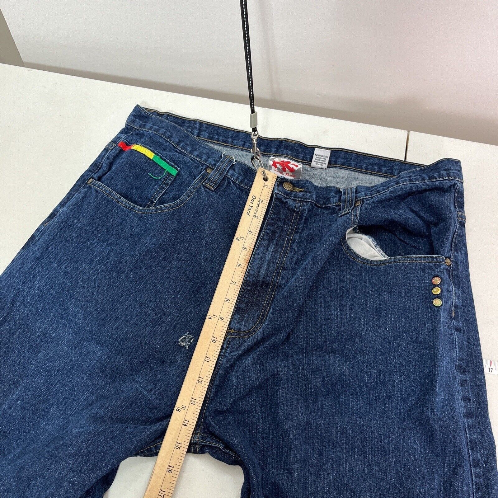 Vintage Vtg Y2K Akcess Baggy Jeans 42x31.5 Embroidered Skate Grunge Size US 42 / EU 58 - 10 Thumbnail
