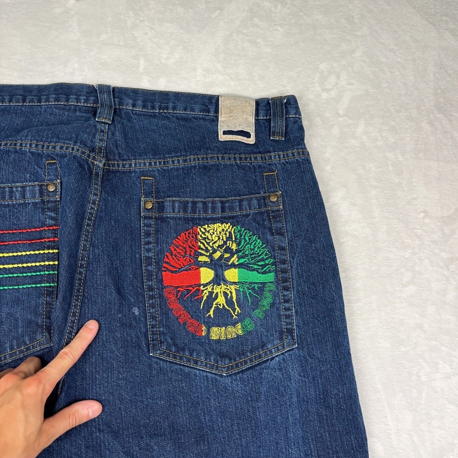 Vintage Vtg Y2K Akcess Baggy Jeans 42x31.5 Embroidered Skate Grunge Size US 42 / EU 58 - 7 Thumbnail