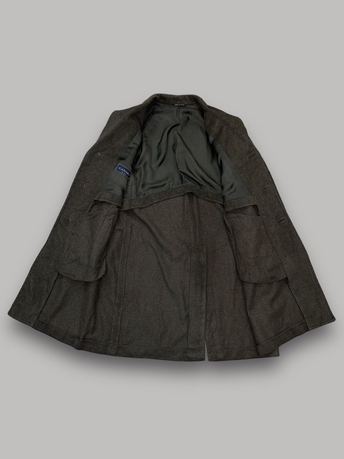 Canali Canali Swamp Green Angora Wool Heavy Coat Size US L / EU 52-54 / 3 - 11 Thumbnail