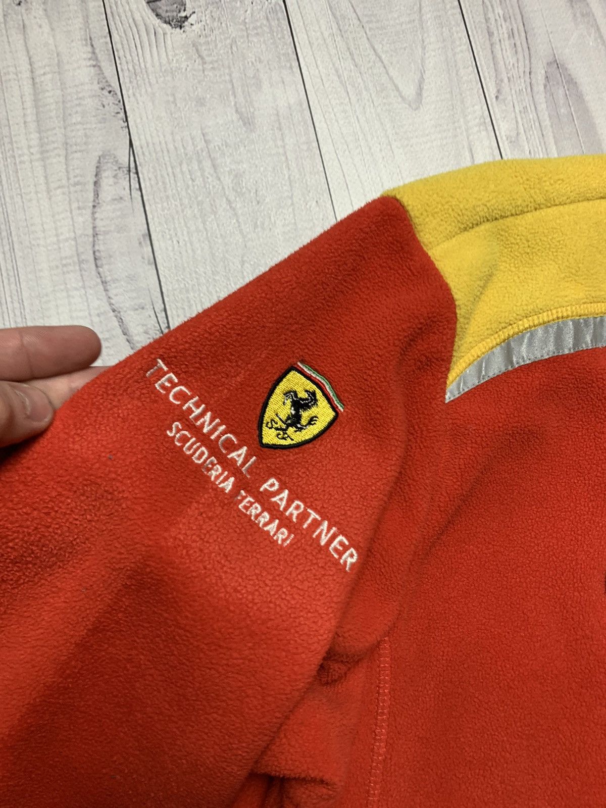Vintage Vintage Ferrari fleece jacket shell size M red Size US M / EU 48-50 / 2 - 3 Thumbnail