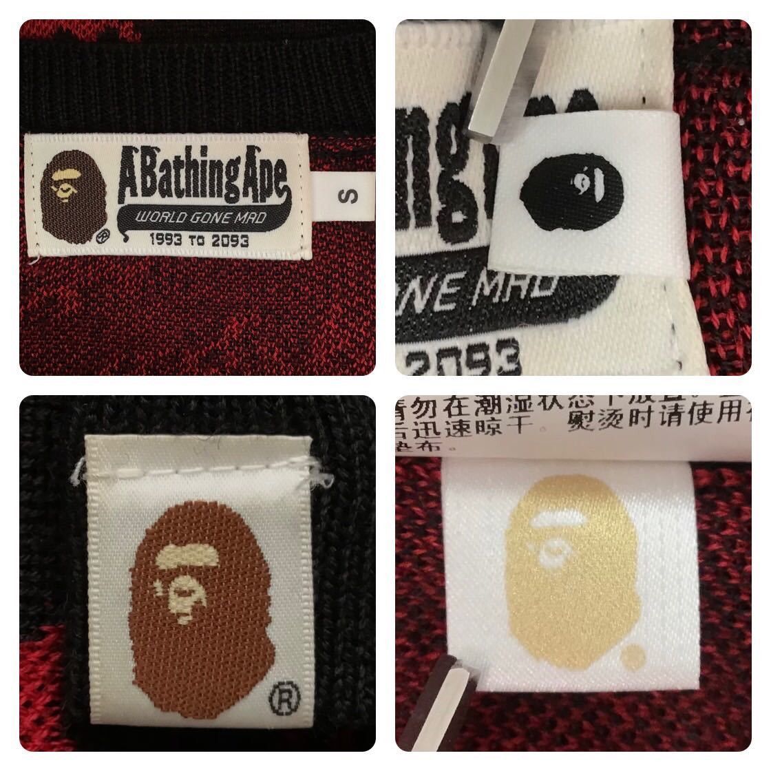 Bape BAPE Fire pattern long sleeve knit flame black x red Size US S / EU 44-46 / 1 - 5 Thumbnail