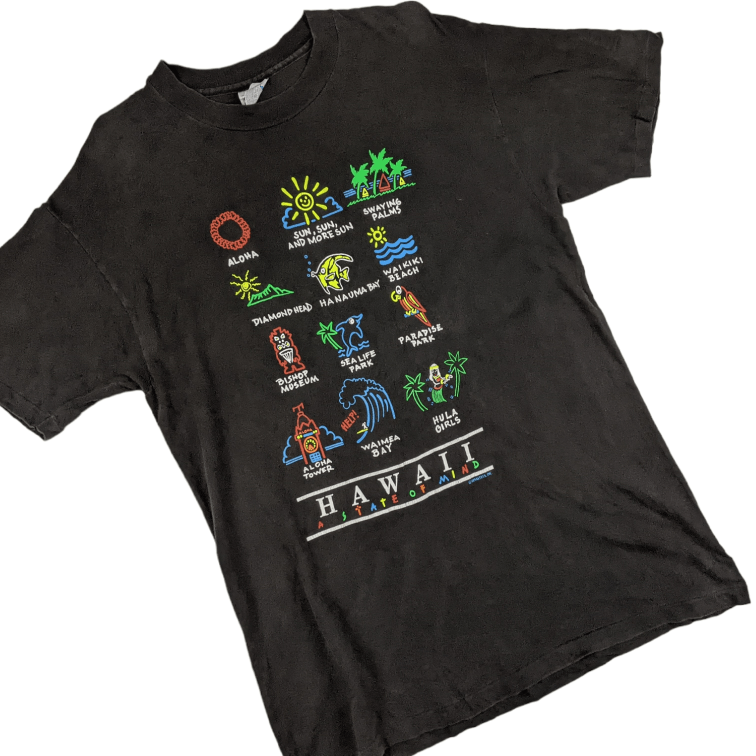 Hanes Vintage 90's HANES Hawaii Aloha Single Stitches T-Shirt Size US M / EU 48-50 / 2 - 3 Thumbnail