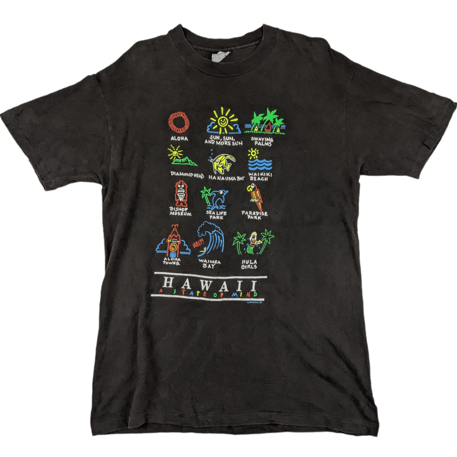 Hanes Vintage 90's HANES Hawaii Aloha Single Stitches T-Shirt Size US M / EU 48-50 / 2 - 2 Thumbnail