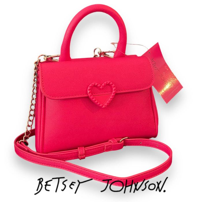 Betsey Johnson XOPOPPY Pink Satchel Crossbody Bag Purse Handbag Top Handle Grailed