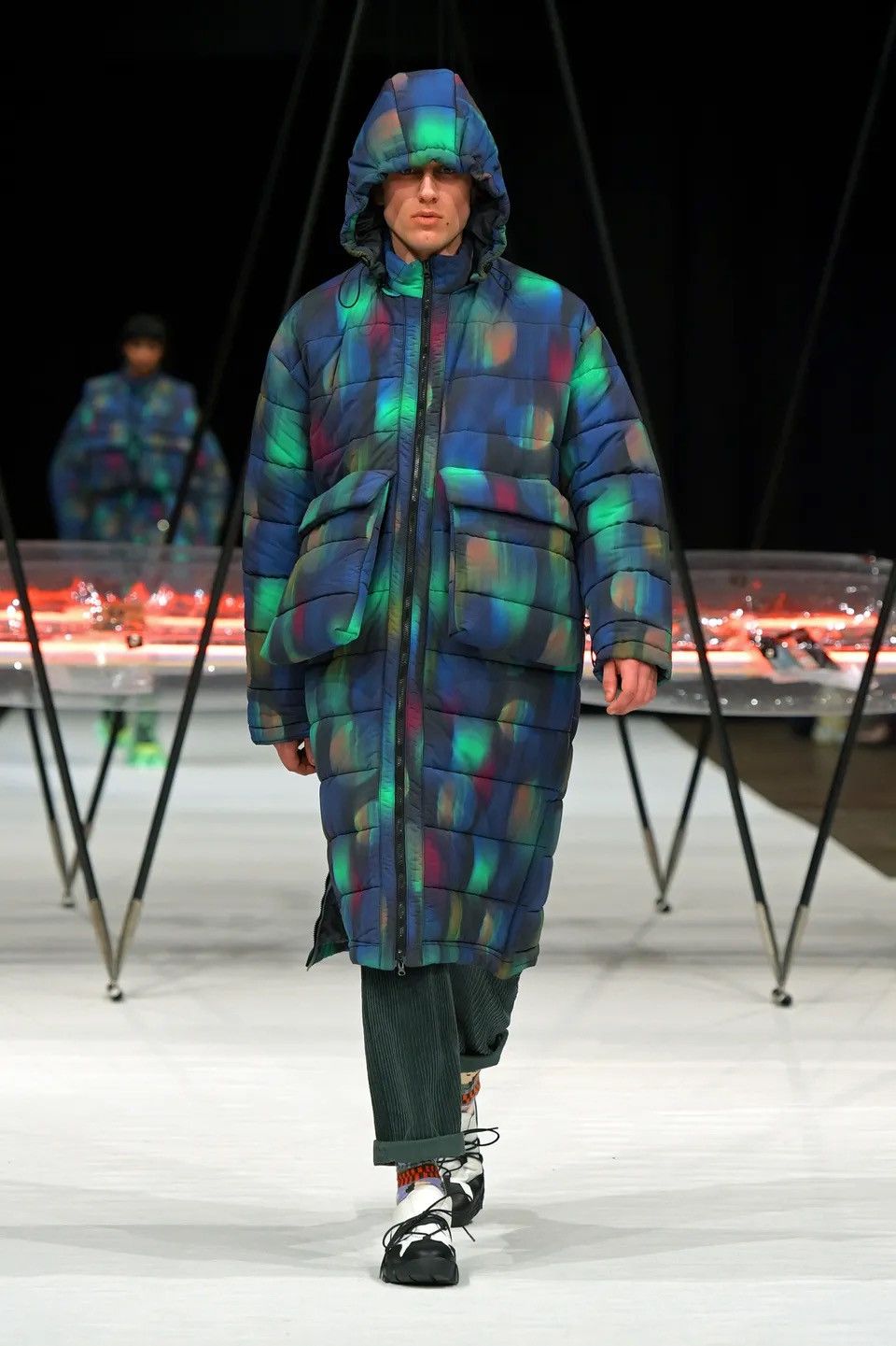 Henrik Vibskov !DSWT! FW22 Henrik Vibskov Apollo Blurry Long Puffer Jacket Size US XL / EU 56 / 4 - 1 Thumbnail