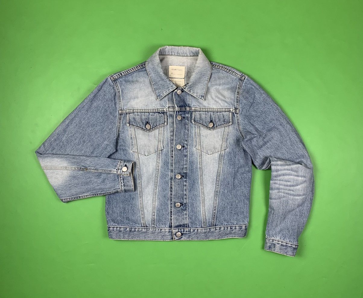 image of Helmut Lang Vintage Sanded Denim Washed Jacket in Blue Wash, Men's (Size Medium)