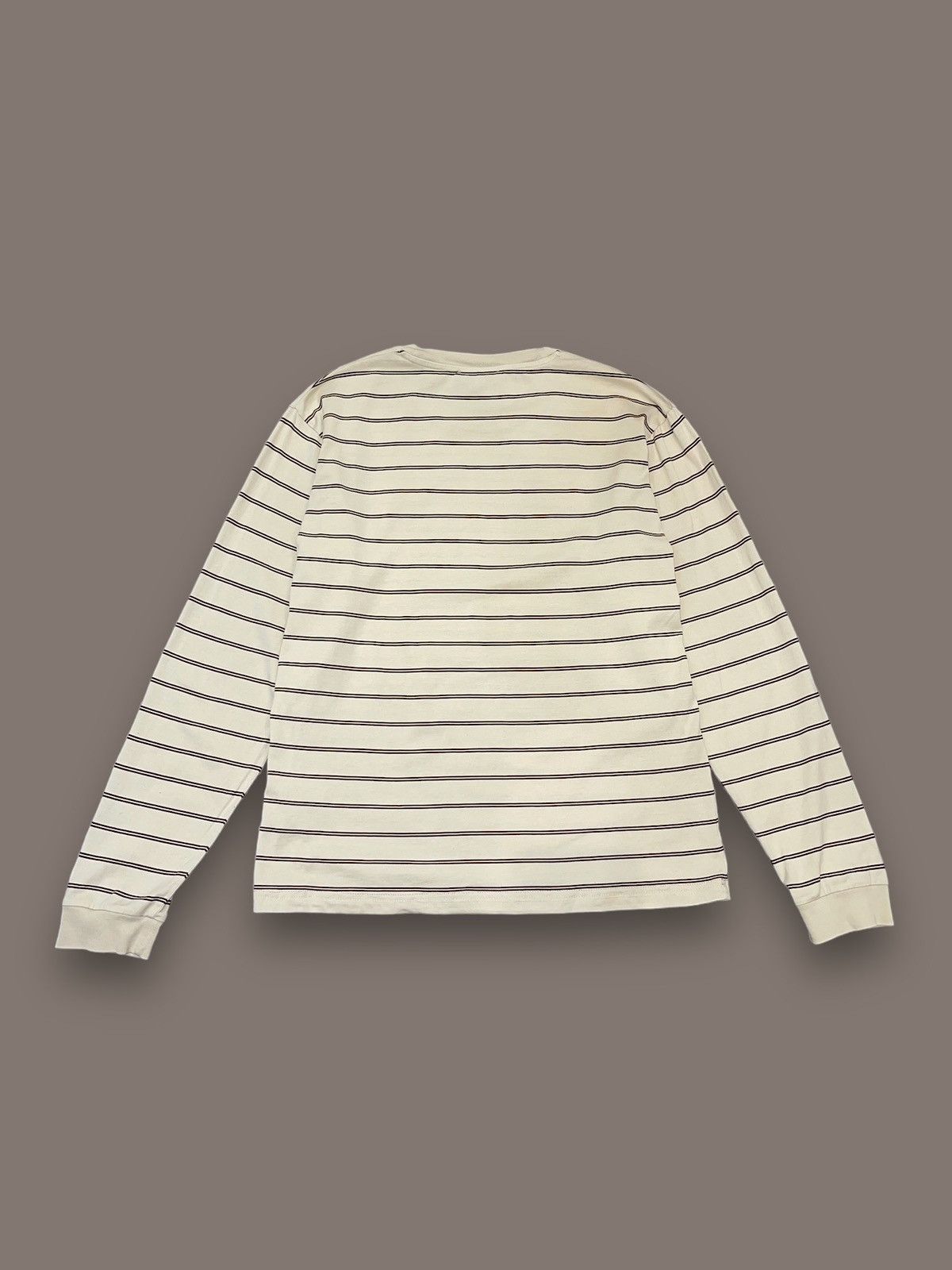 Acne Studios Acne Studios Face Logo Stripped Beige Longsleeve Size US M / EU 48-50 / 2 - 8 Thumbnail