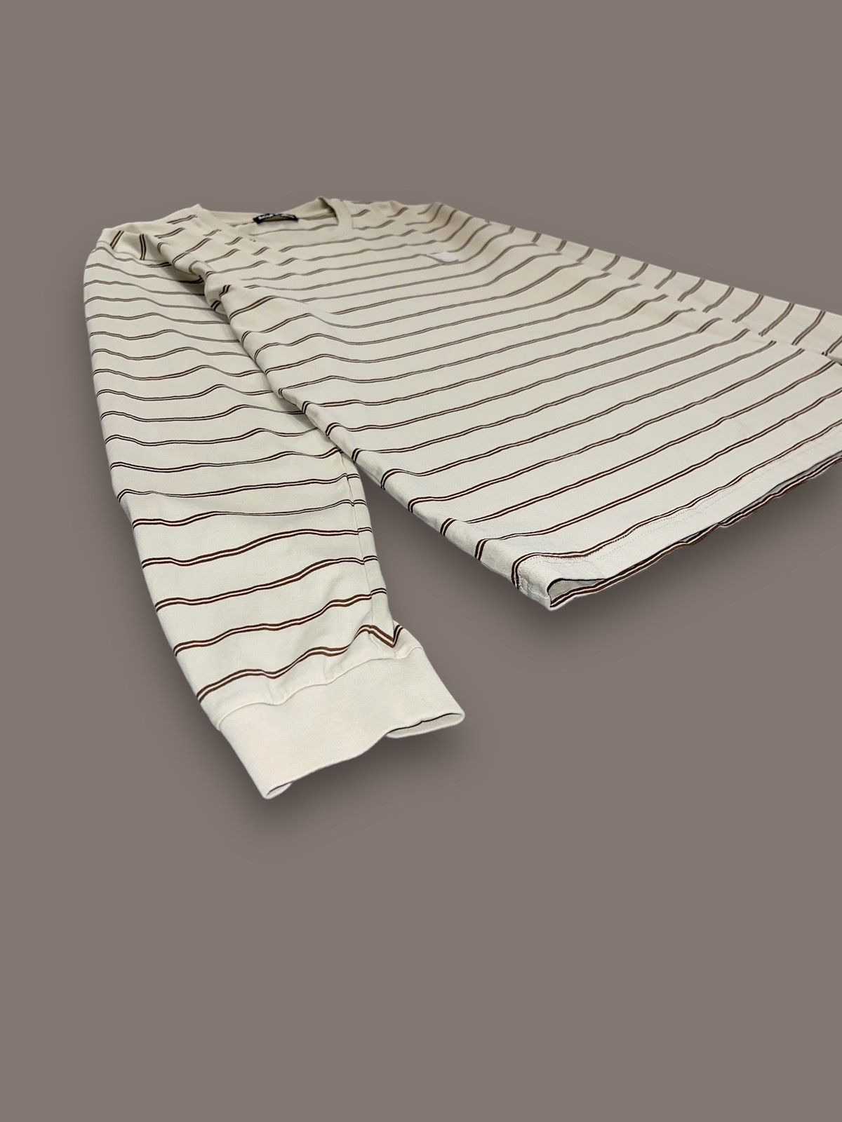 Acne Studios Acne Studios Face Logo Stripped Beige Longsleeve Size US M / EU 48-50 / 2 - 5 Thumbnail