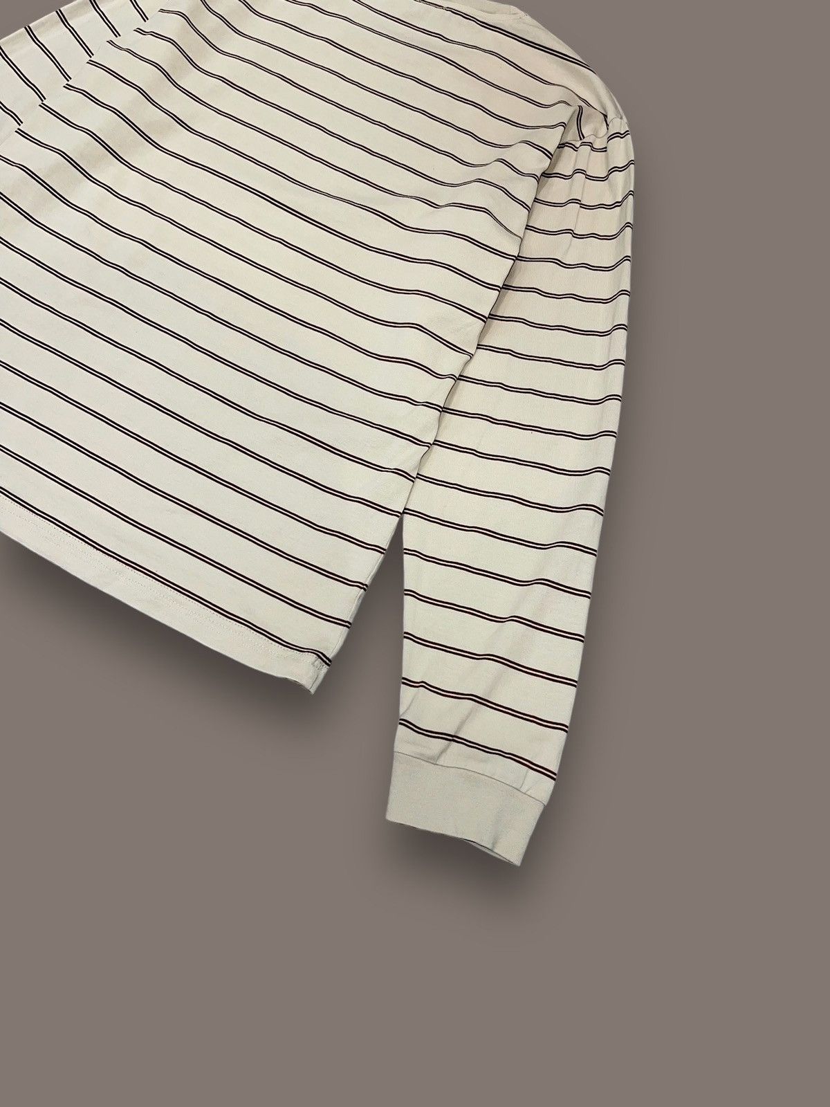 Acne Studios Acne Studios Face Logo Stripped Beige Longsleeve Size US M / EU 48-50 / 2 - 9 Thumbnail