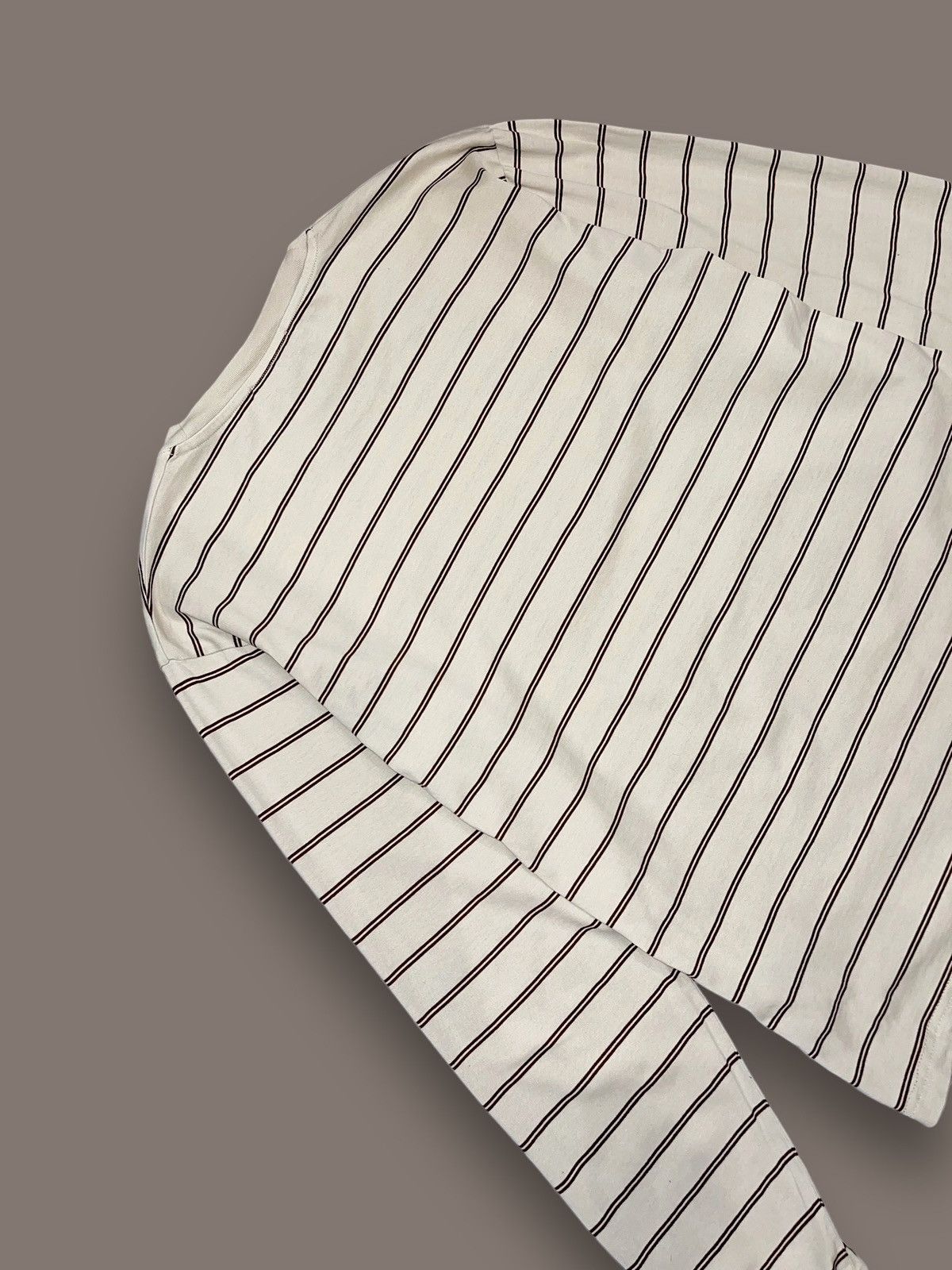 Acne Studios Acne Studios Face Logo Stripped Beige Longsleeve Size US M / EU 48-50 / 2 - 12 Thumbnail