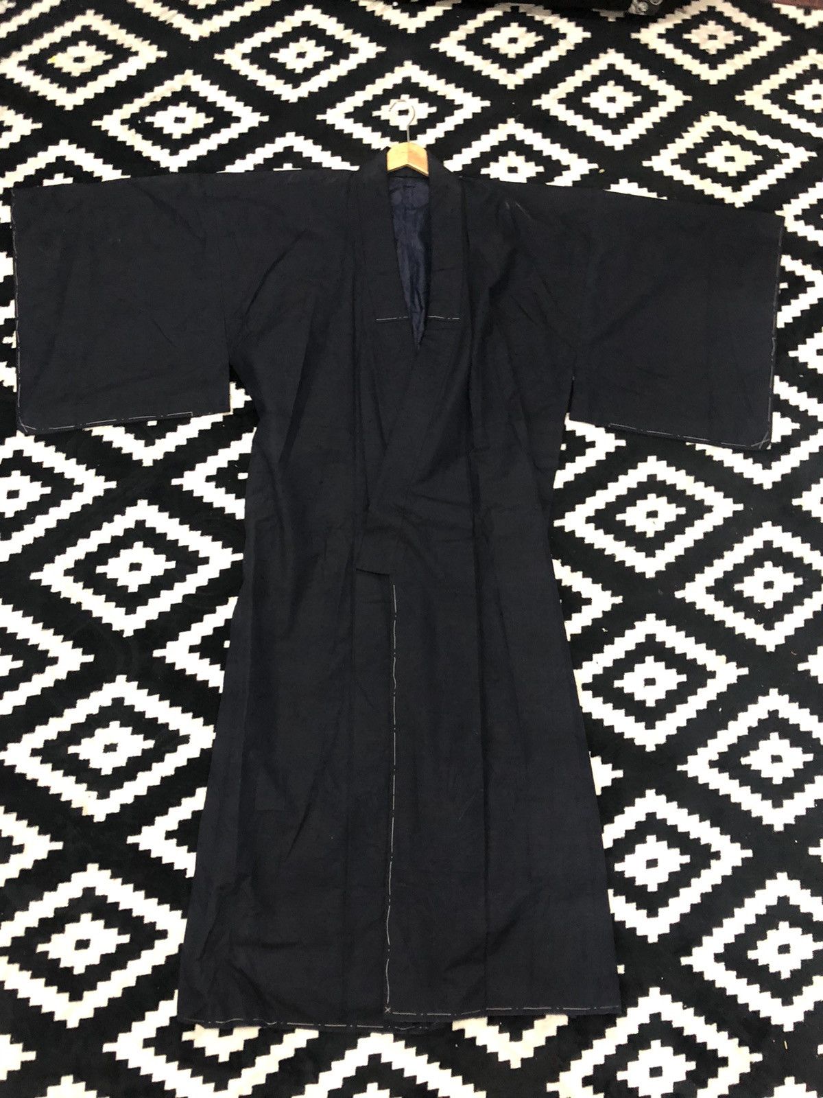 Indigo Antique Indigo Dyed Noragi Japan Traditional Vintage Kimono Size US XL / EU 56 / 4 - 1 Thumbnail