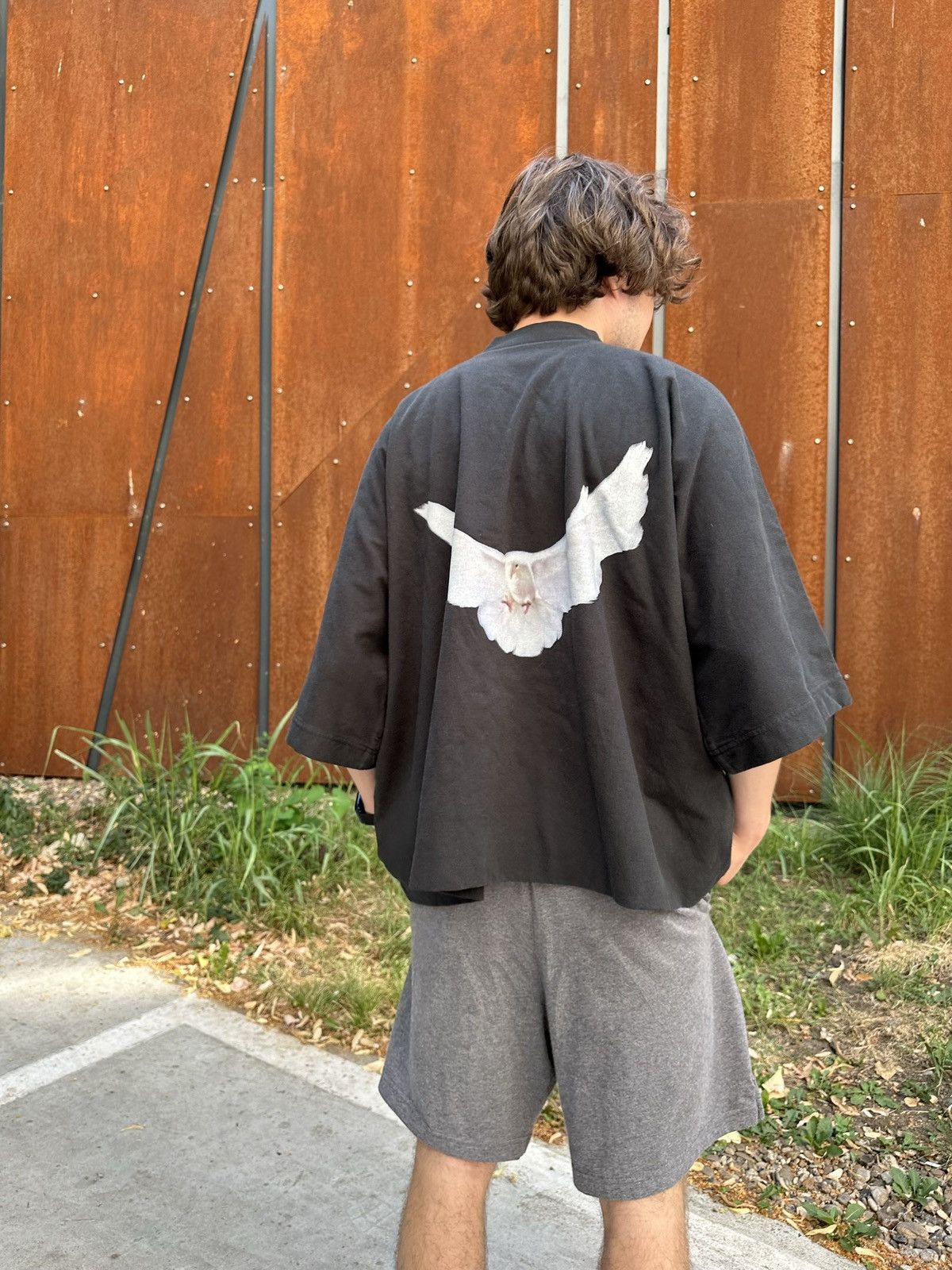 Gap × Kanye West Yeezy Gap Dove no seem Cropped tee t-shirt black 