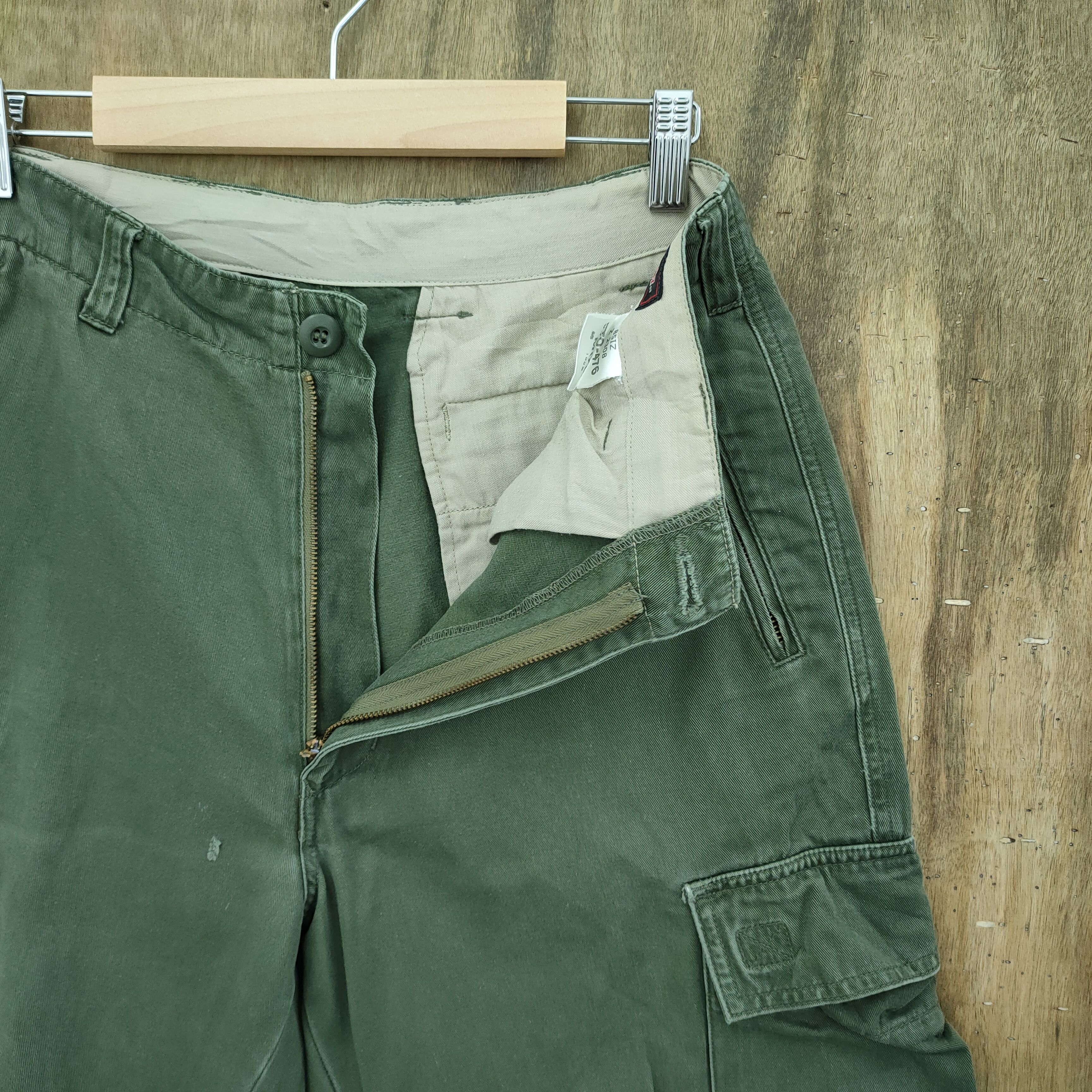 Japanese Brand TRANSER GREEN BAGGY CARGO PANTS Size US 30 / EU 46 - 5 Thumbnail