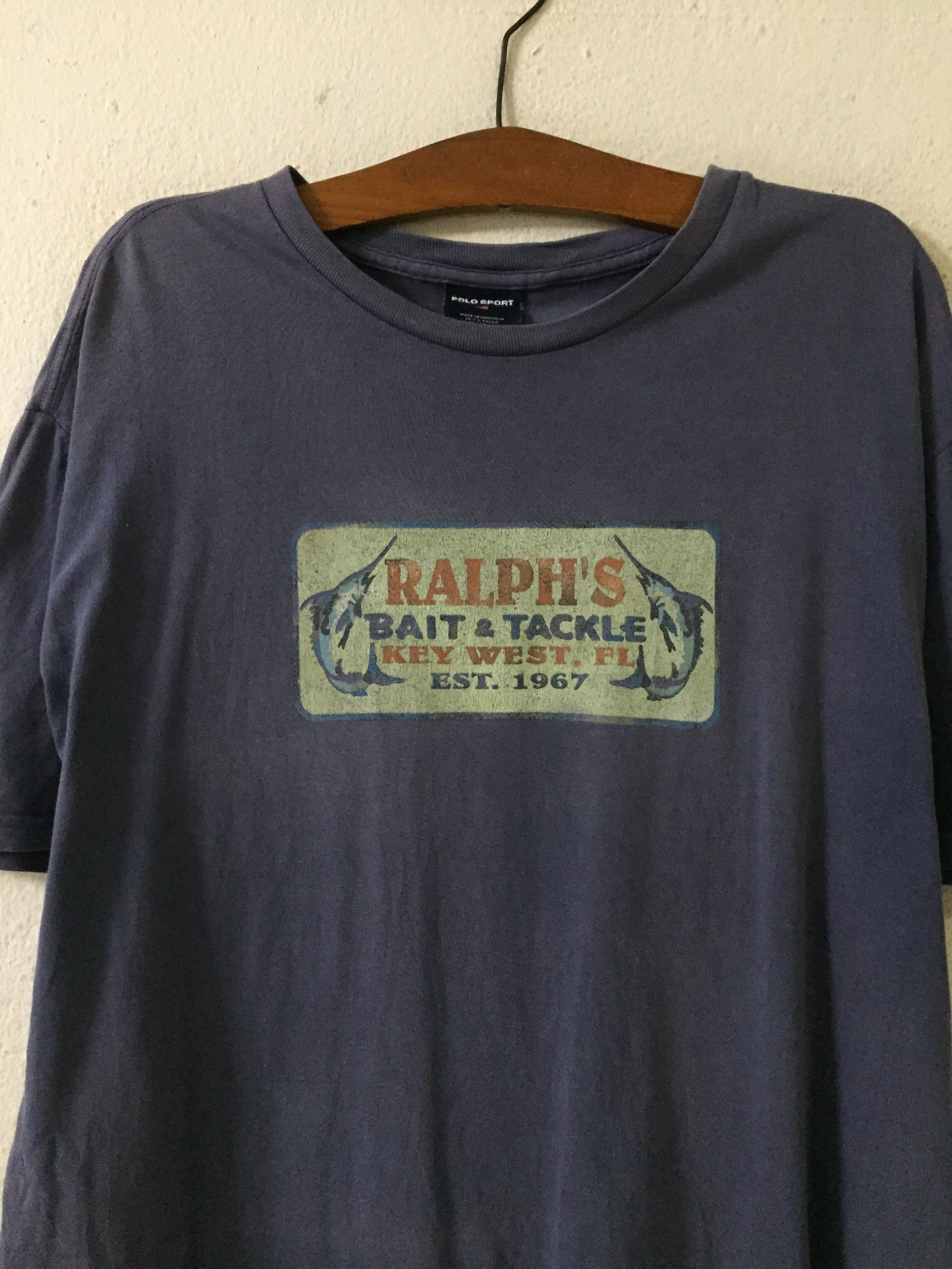 Polo Ralph Lauren Vintage Polo Sport Ralph Lauren Bait & Tackle Tshirt Size US L / EU 52-54 / 3 - 4 Thumbnail