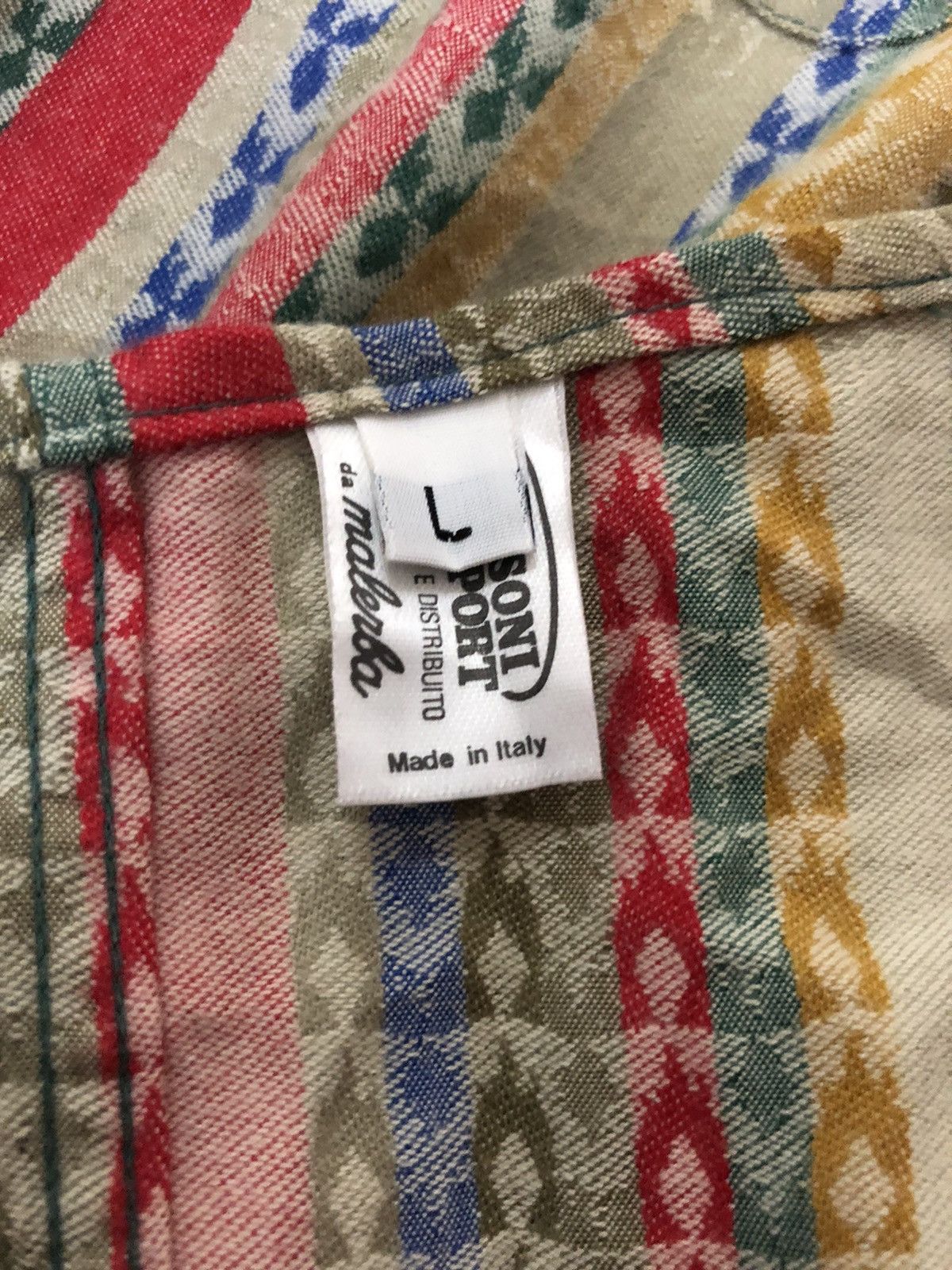 Art Comes First GRAIL🔥90s Missoni 🇮🇹 Color Block Stripe B/D Shirt Size US XL / EU 56 / 4 - 7 Thumbnail