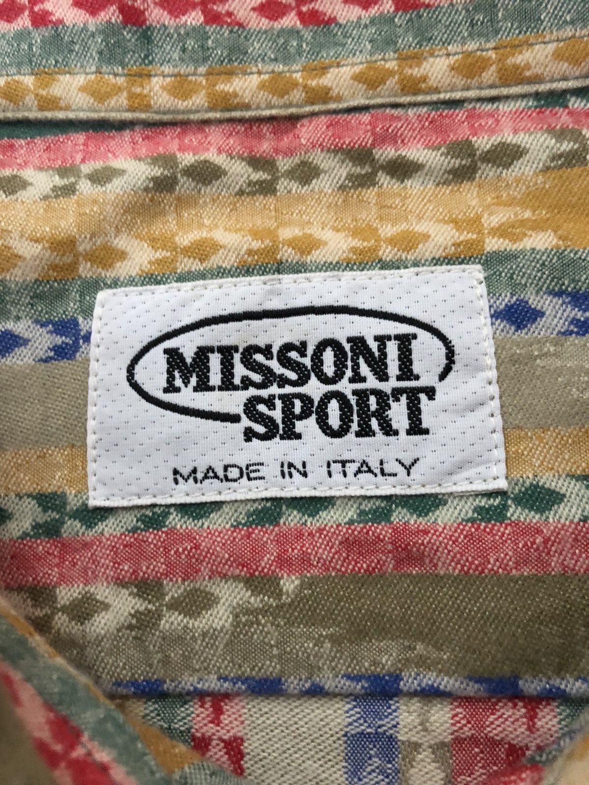 Art Comes First GRAIL🔥90s Missoni 🇮🇹 Color Block Stripe B/D Shirt Size US XL / EU 56 / 4 - 6 Thumbnail