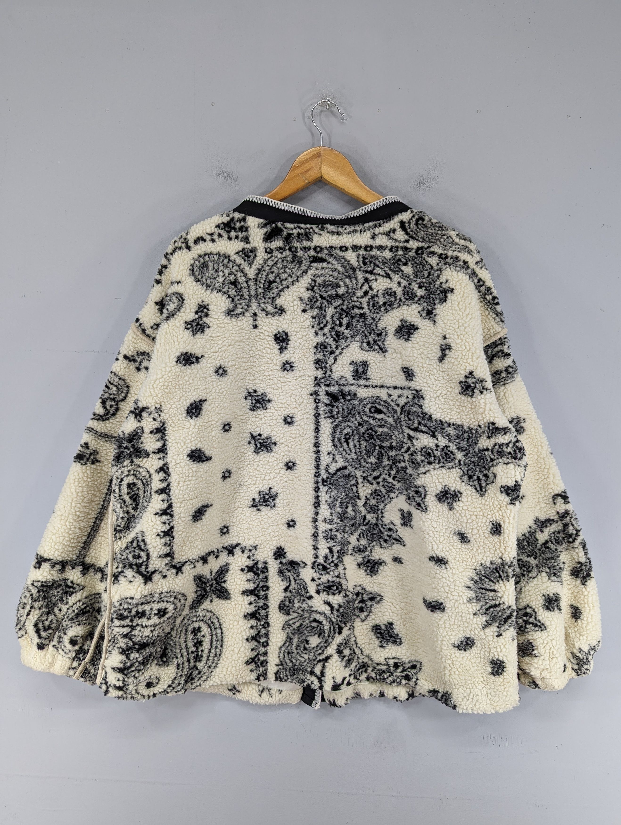 Japanese Brand 🔥RARE🔥Dazy Paisley Fleece Deep Pile Snap Button Jacket Size XL / US 12-14 / IT 48-50 - 14 Thumbnail