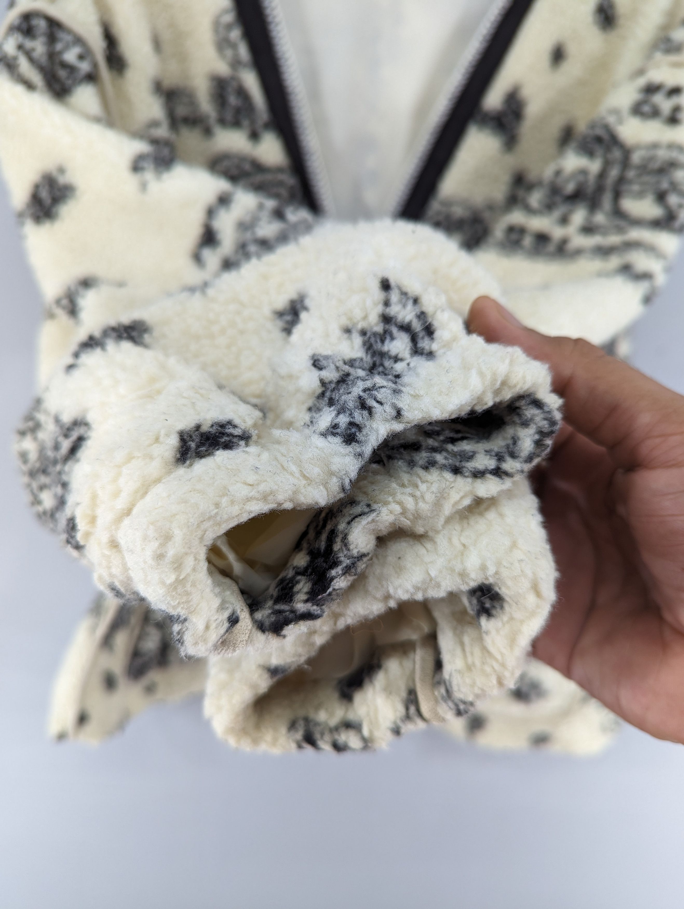 Japanese Brand 🔥RARE🔥Dazy Paisley Fleece Deep Pile Snap Button Jacket Size XL / US 12-14 / IT 48-50 - 6 Thumbnail