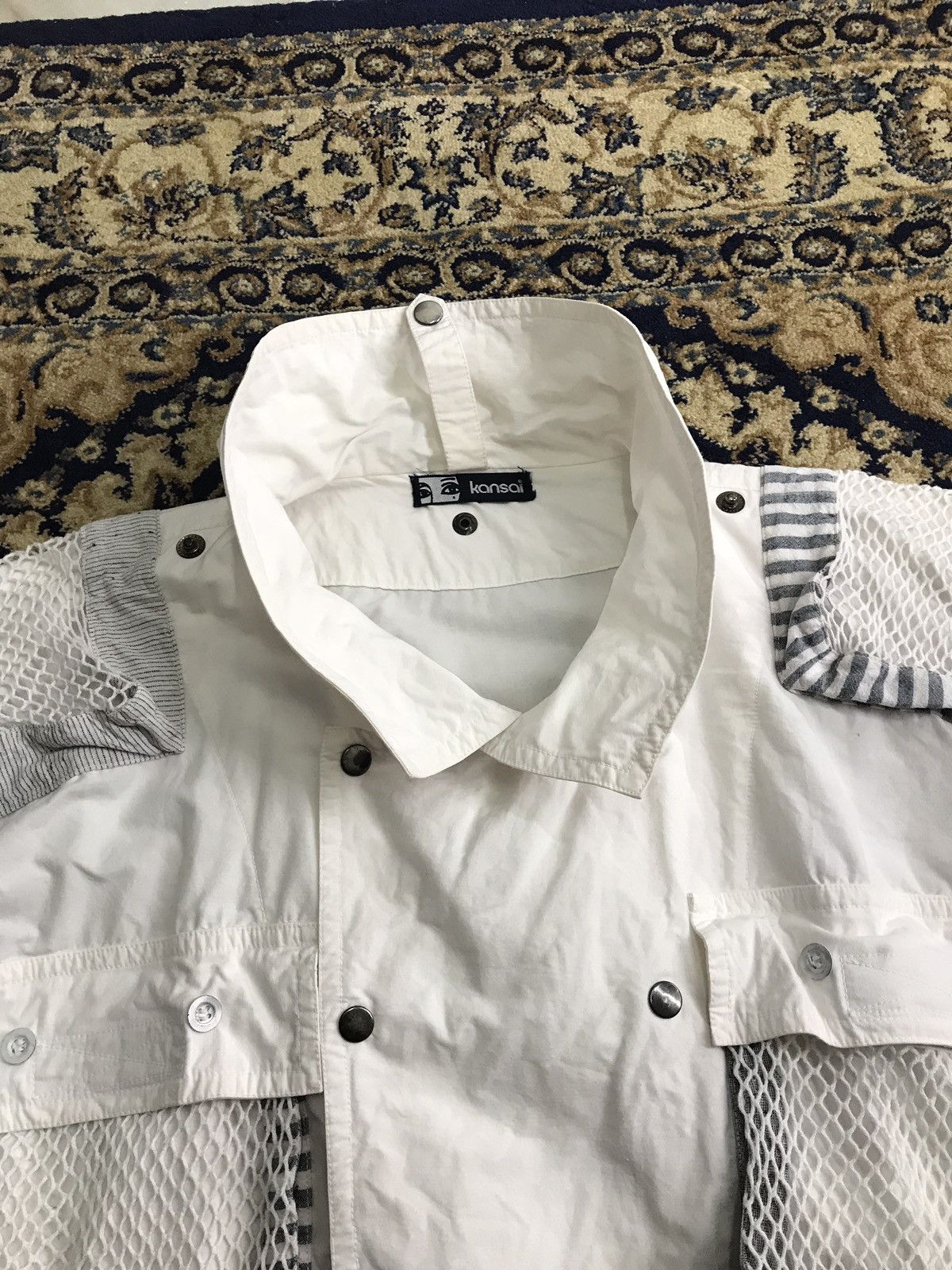 Kansai Yamamoto 1980's Kansai Yamamoto Multipocket Net Oversized Jacket Size US L / EU 52-54 / 3 - 8 Thumbnail