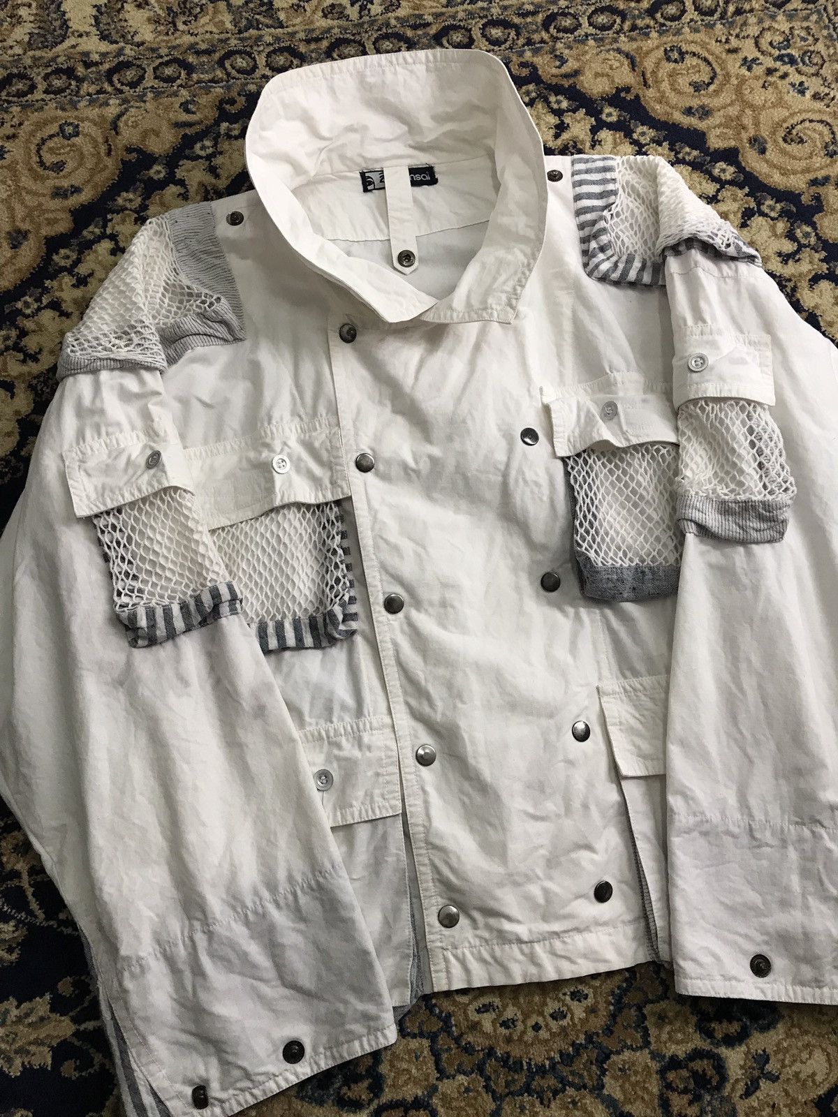 Kansai Yamamoto 1980's Kansai Yamamoto Multipocket Net Oversized Jacket Size US L / EU 52-54 / 3 - 5 Thumbnail