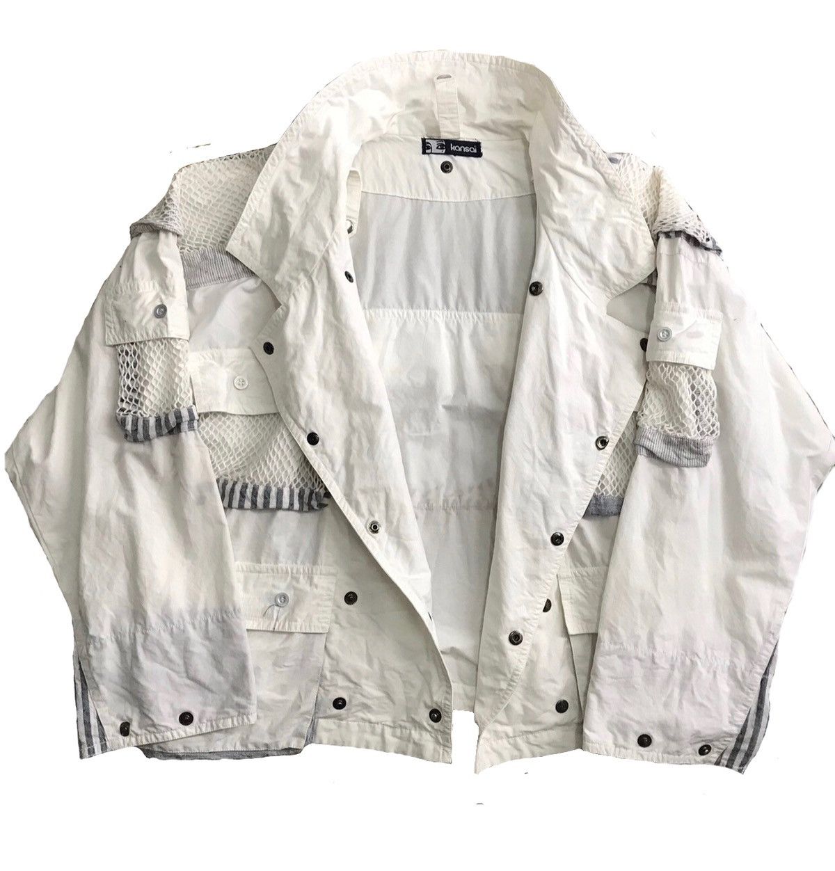 Kansai Yamamoto 1980's Kansai Yamamoto Multipocket Net Oversized Jacket Size US L / EU 52-54 / 3 - 3 Thumbnail